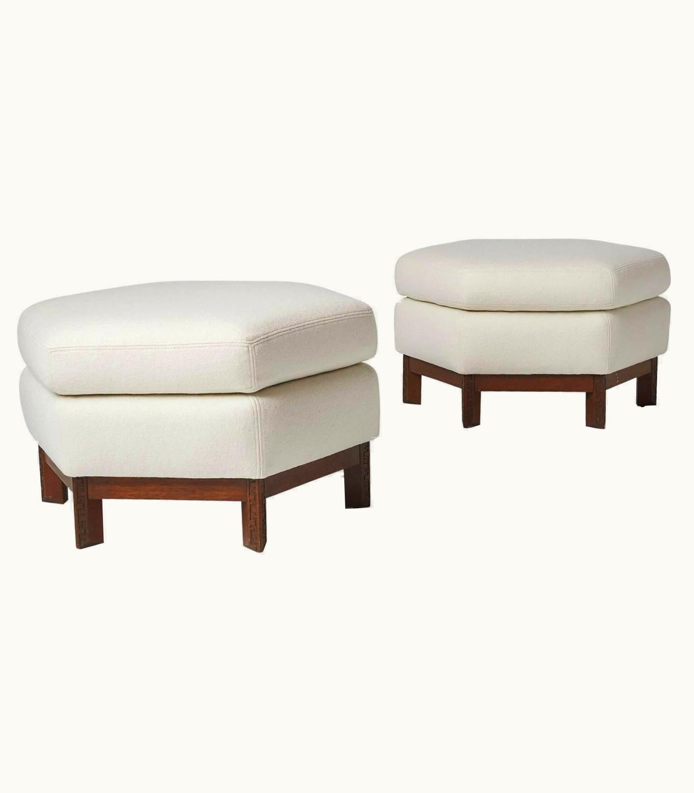 Frank Lloyd Wright Frank Lloyd Wright Pair Of Ottomans By Frank Lloyd Wright For Henredon