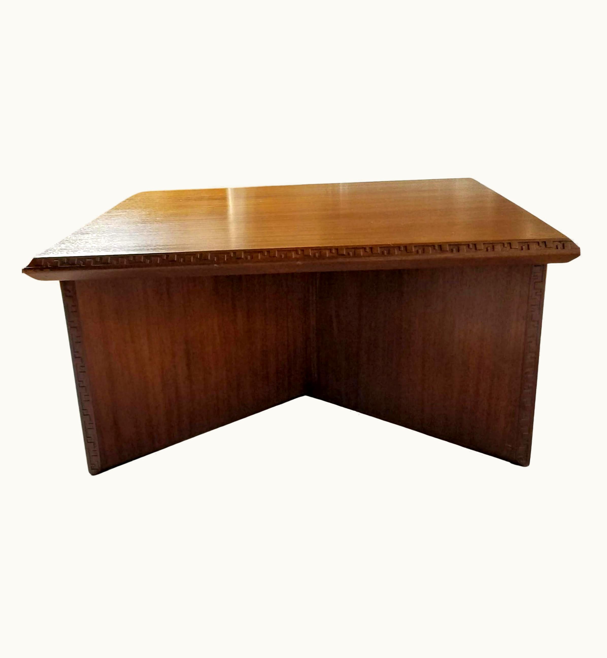Frank Lloyd Wright Frank Lloyd Wright Mahogany Low Coffee Table Taliesin Heritage Henredon, 1955