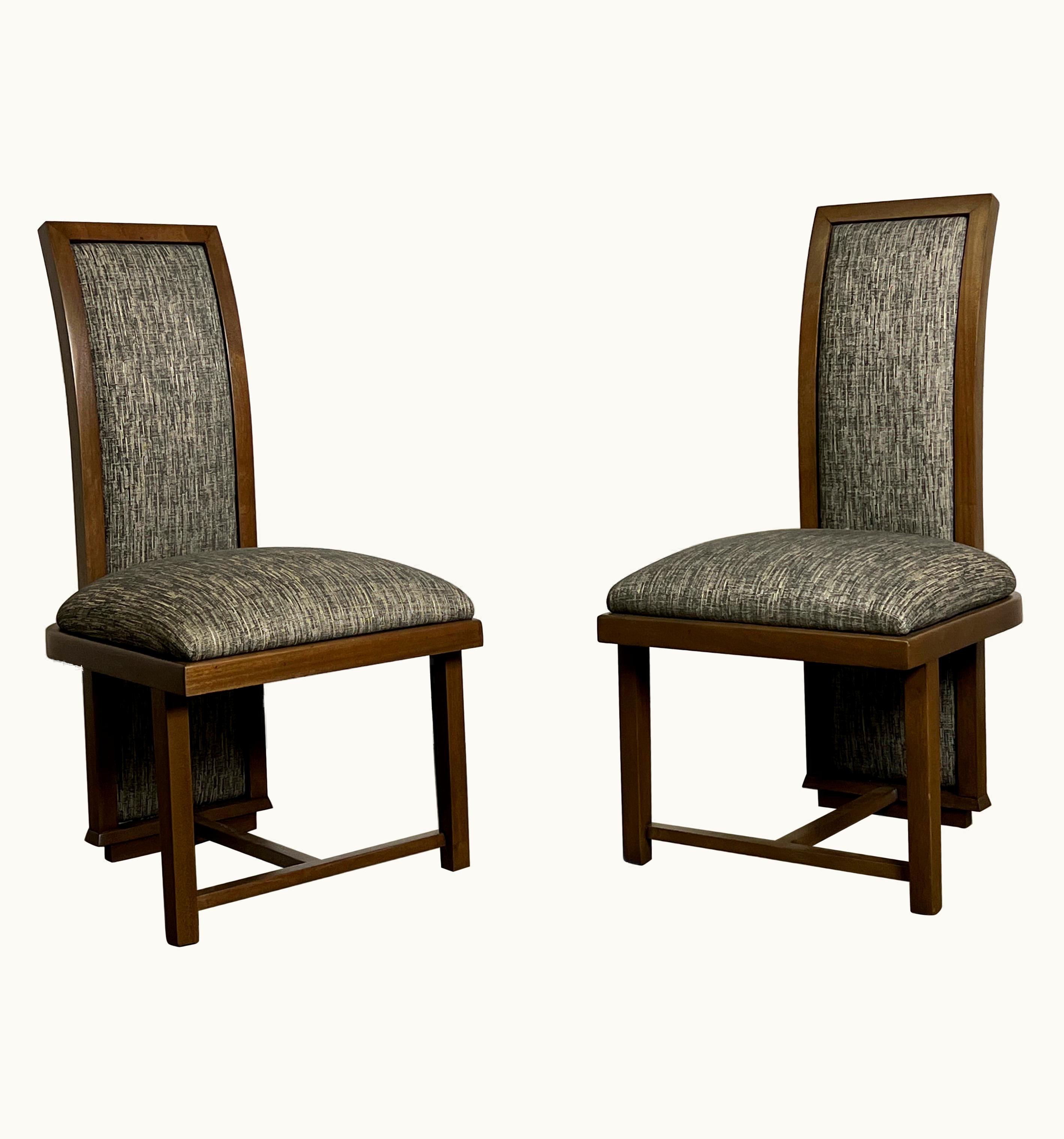 Frank Lloyd Wright Frank Lloyd Wright Pair Of High Back Chairs By Frank Lloyd Wright