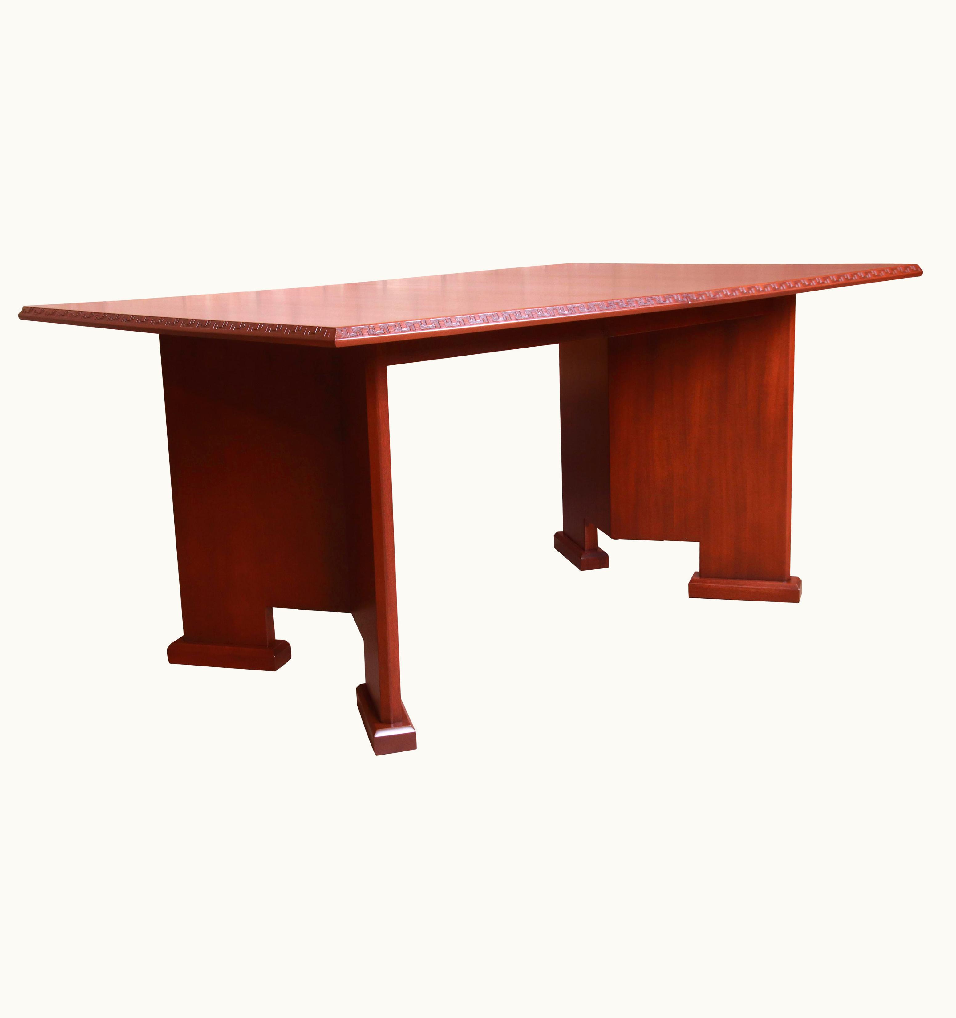 Frank Lloyd Wright Frank Lloyd Wright Taliesin Mahogany Extension Dining Table, Newly Refinished UZ0194564