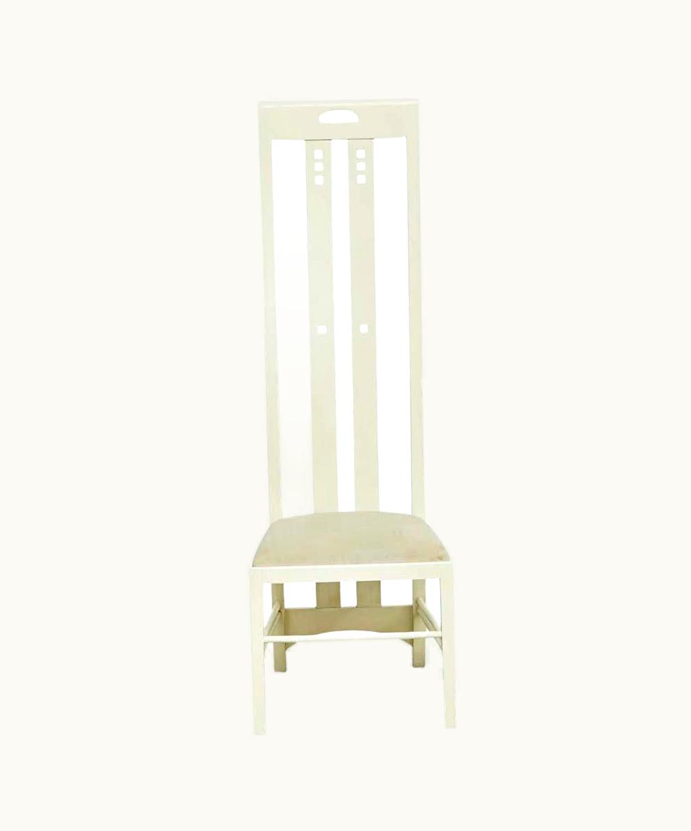 Charles Rennie Mackintosh Charles Rennie Mackintosh White Lacquered Chair, Circa 1970