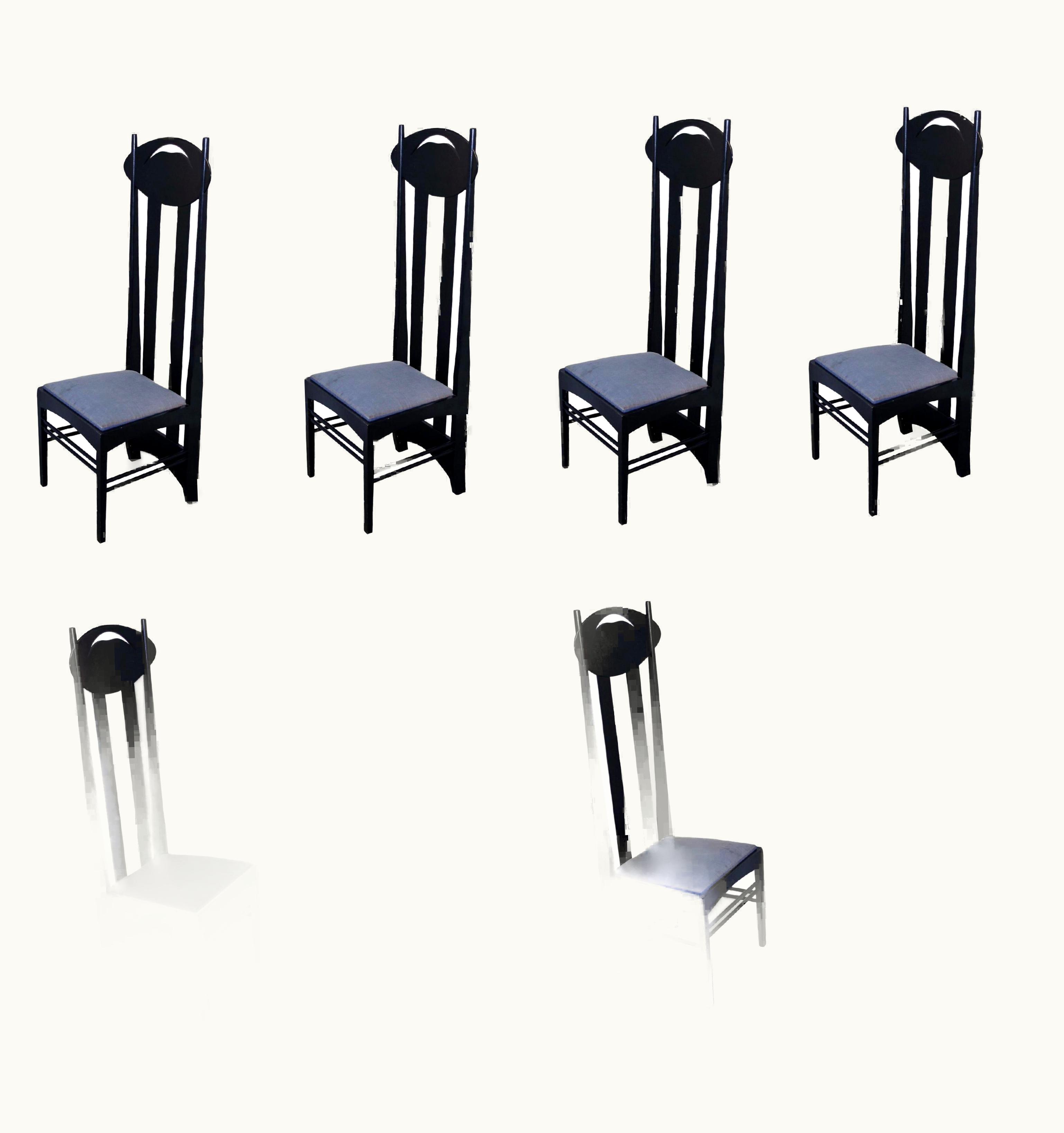 Charles Rennie Mackintosh Charles Rennie Mackintosh Set Of 8 Argyle Chairs By Charles R Mackintosh For Atelier International