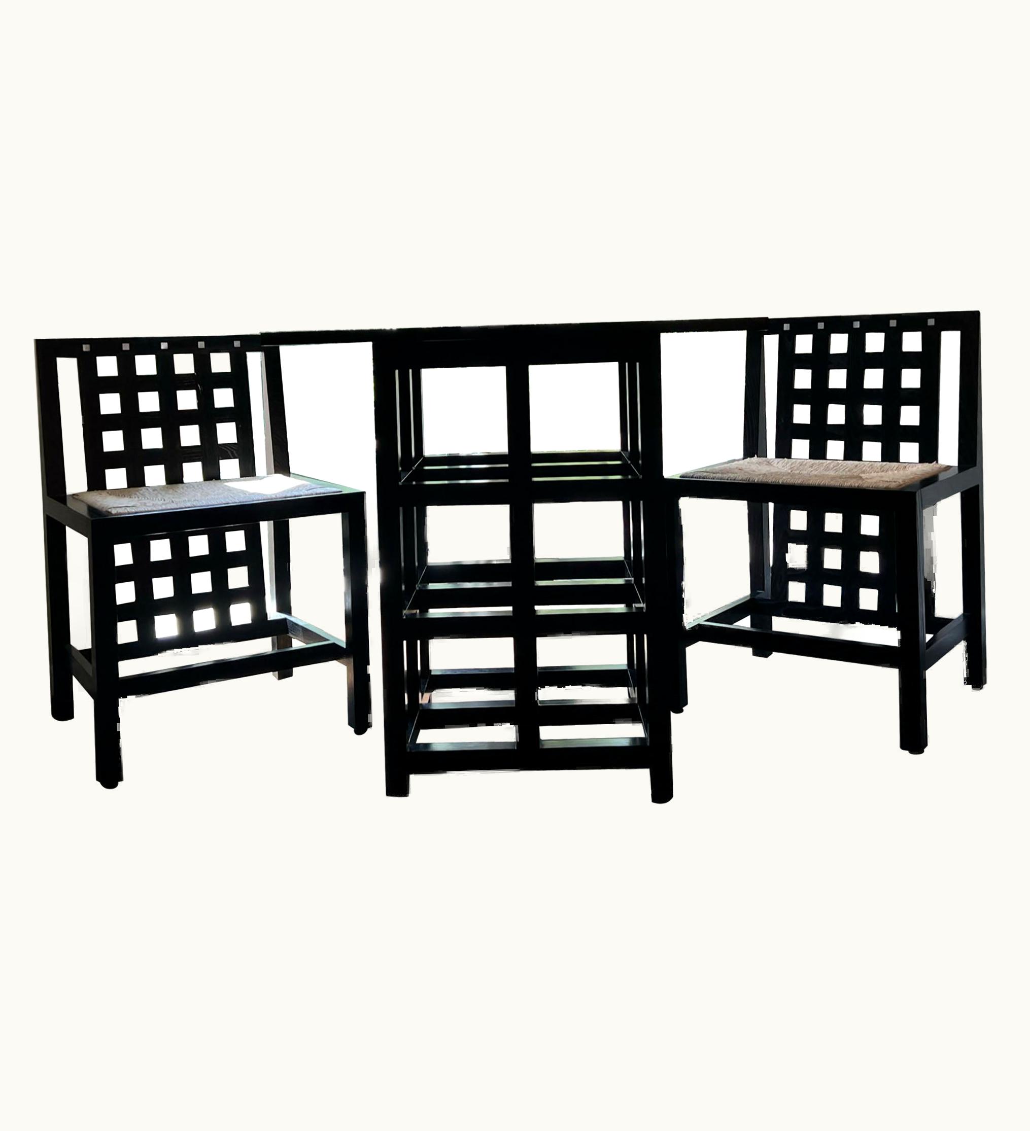 Charles Rennie Mackintosh Charles Rennie Mackintosh Set Of Charles Rennie Mackintosh For Cassina DS-2 Table And Candida DS3 Chairs