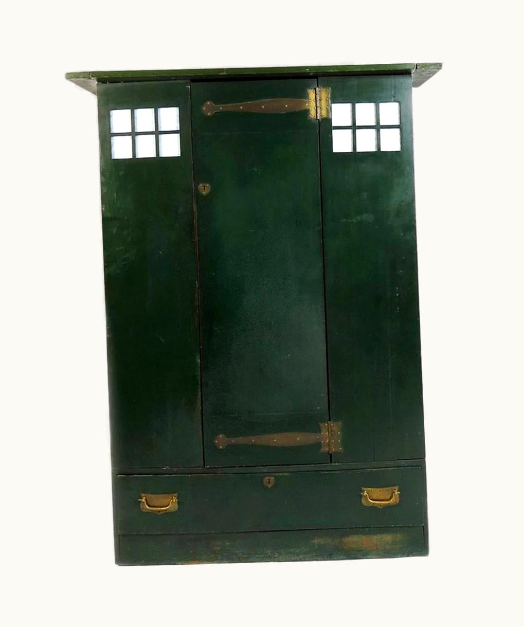 Charles Rennie Mackintosh Charles Rennie Mackintosh C R Mackintosh Guthrie & Wells, Glasgow School Stained Green Cypress Wardrobe