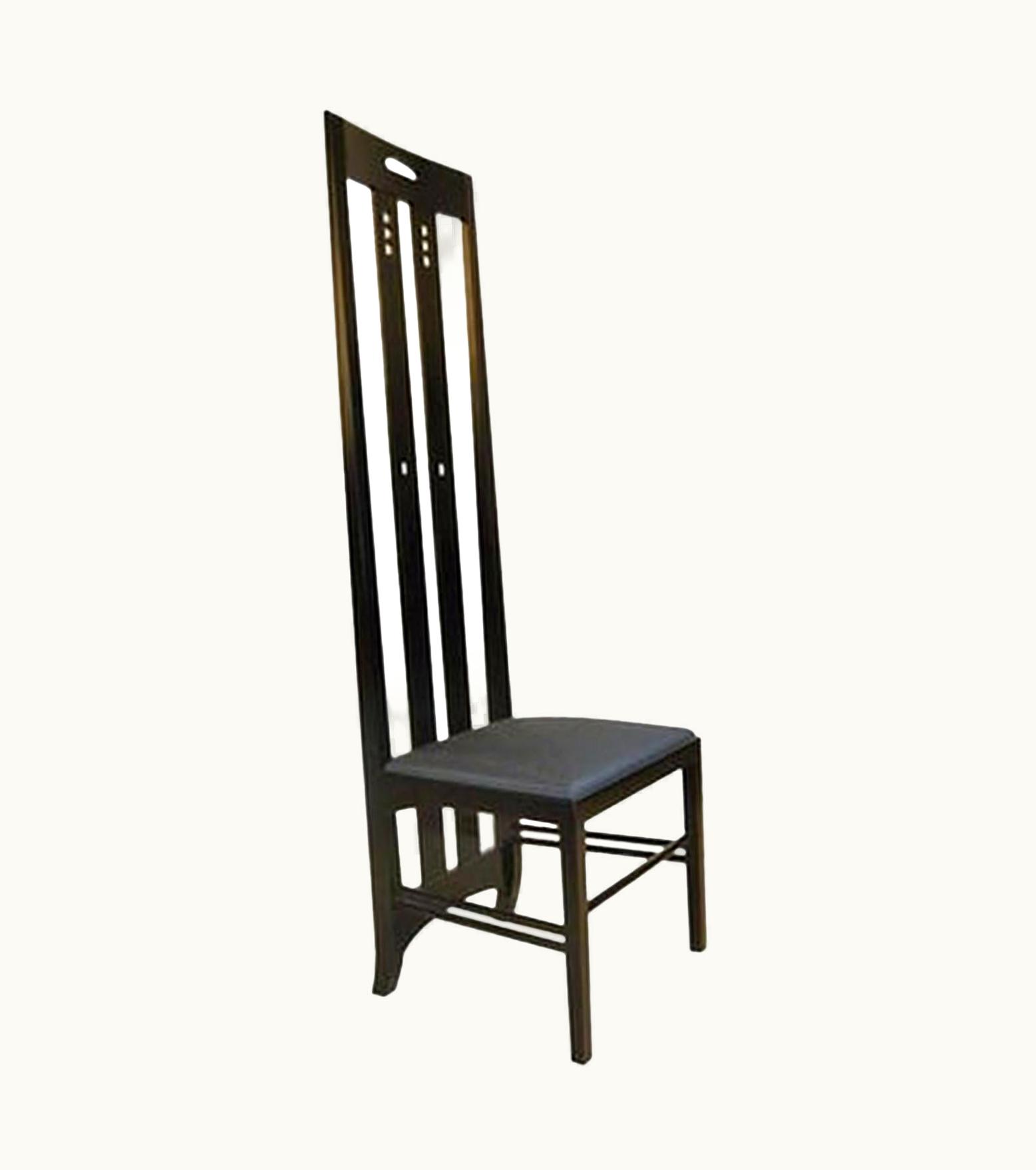 Charles Rennie Mackintosh Charles Rennie Mackintosh Eight High Back Ebony Finish Ingram Dining Chairs Charles Mackintosh For Cassina
