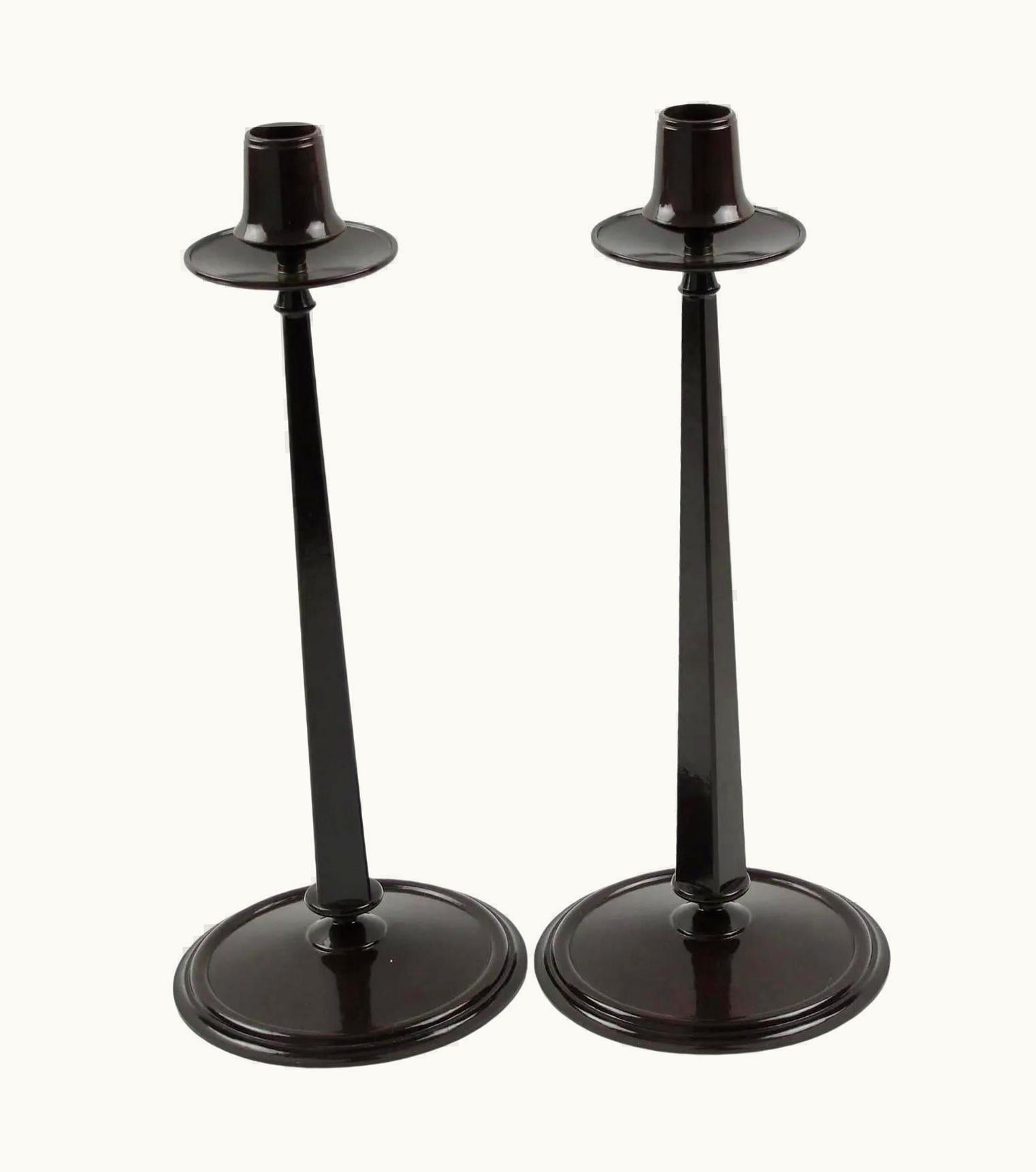 Charles Rennie Mackintosh Charles Rennie Mackintosh Jugendstil Art Deco Bakelite Candlestick, A Pair
