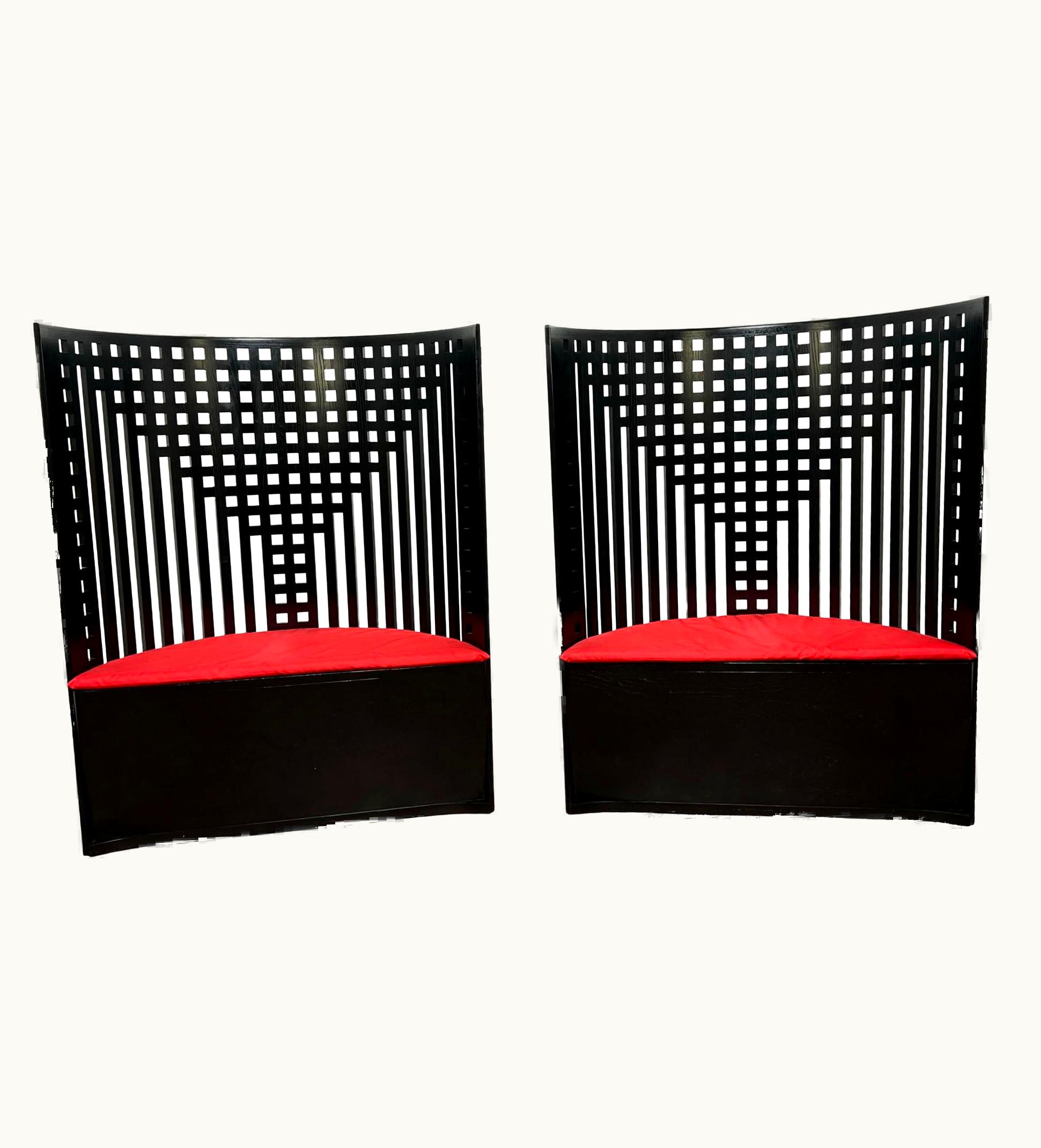 Charles Rennie Mackintosh Charles Rennie Mackintosh Pair Of Charles Rennie Mackintosh Willow Benches By Cassina, Italy, Ca. 1980s