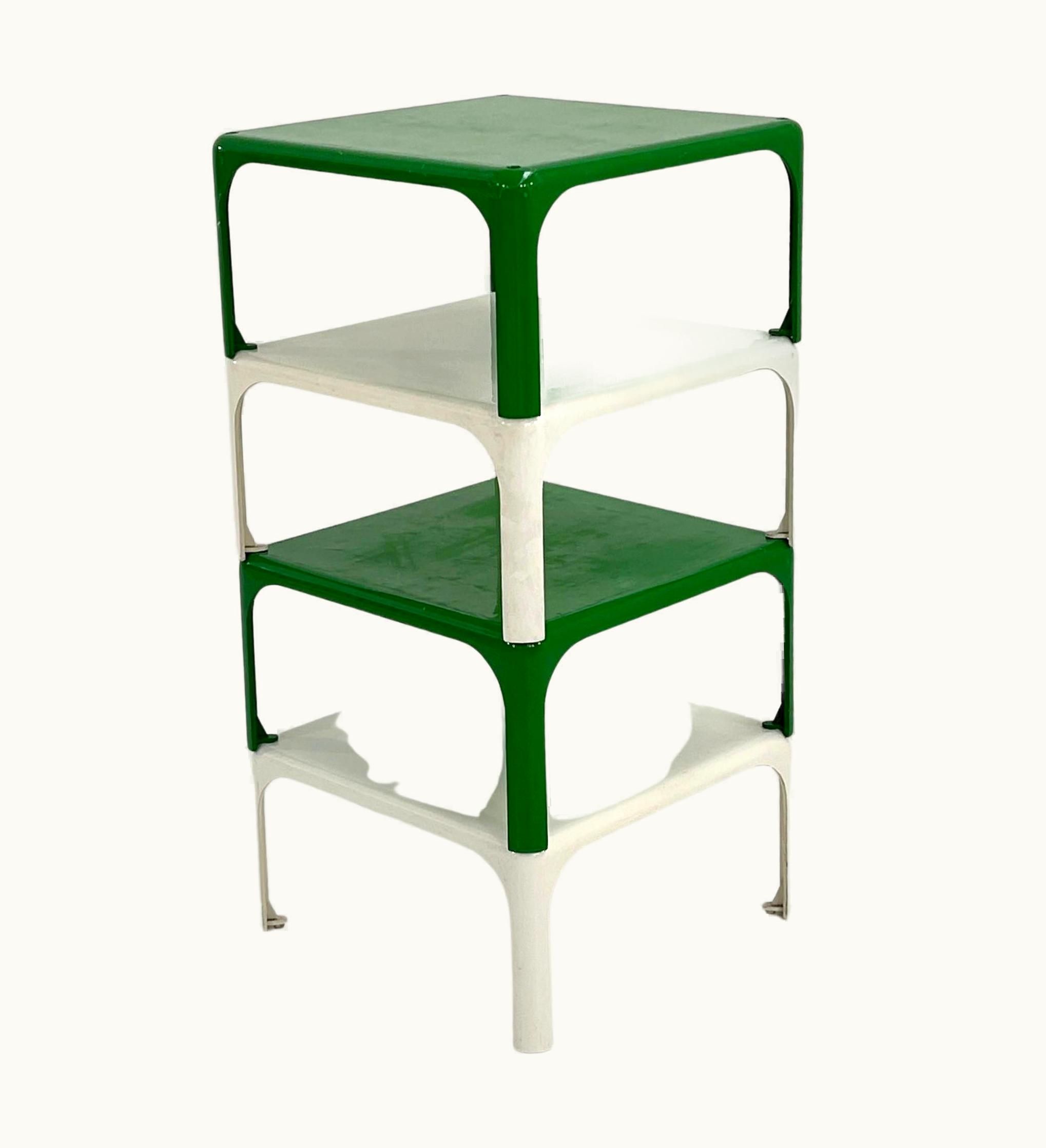 VIco Magistretti VIco Magistretti Set Of 4 Green & White Demetrio 45 By VIco Magistretti For Artemide, 1970s