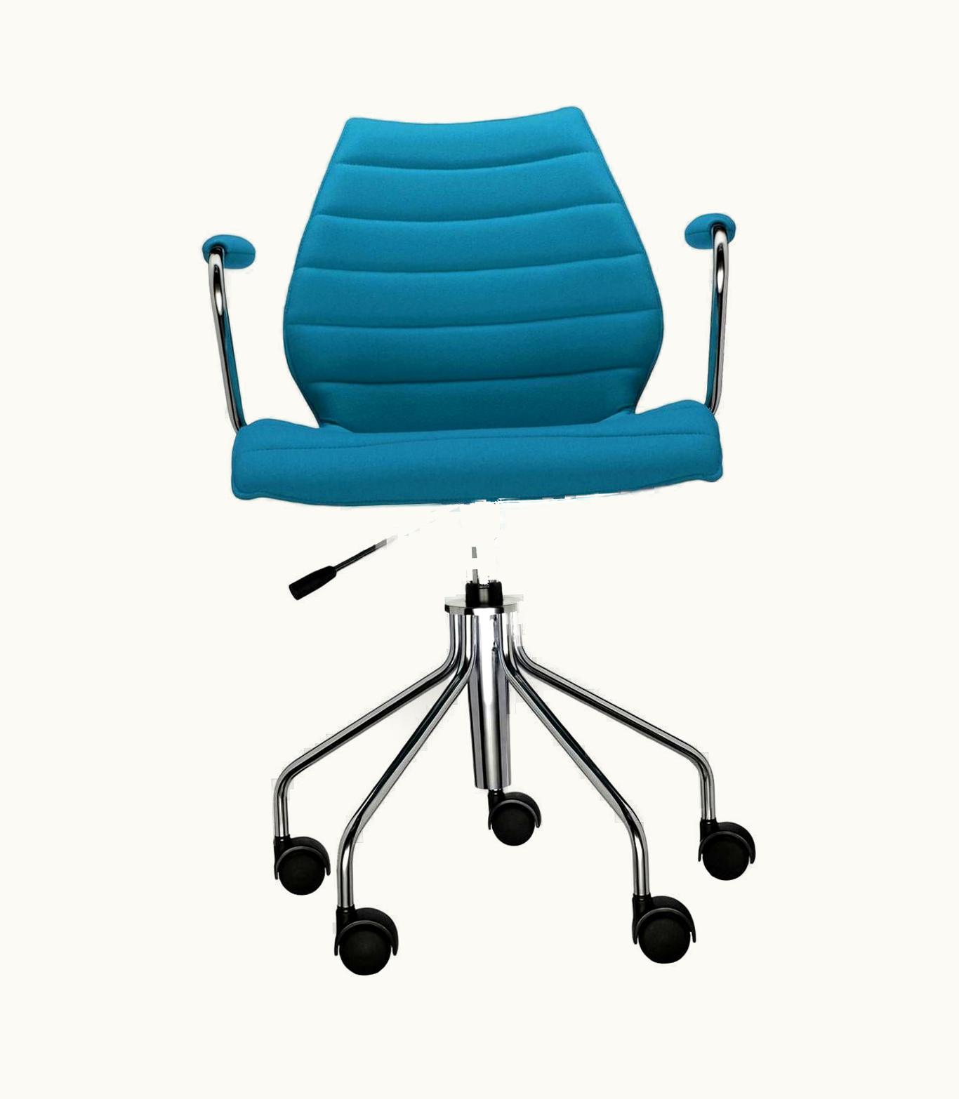 VIco Magistretti VIco Magistretti Kartell Maui Soft Trevira ArmChair In Teal By VIco Magistretti