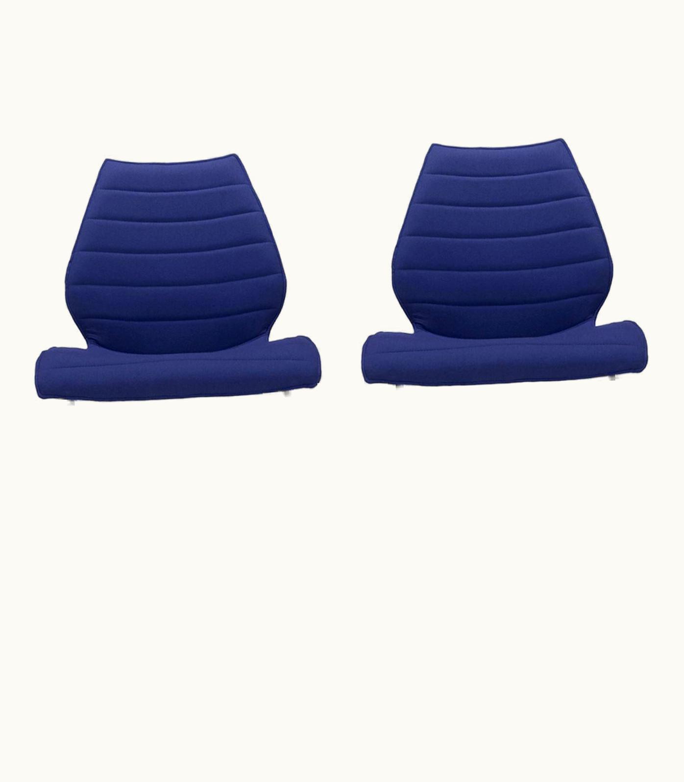 VIco Magistretti VIco Magistretti Set Of 2 Kartell Maui Soft Trevira Chair In Blue By VIco Magistretti