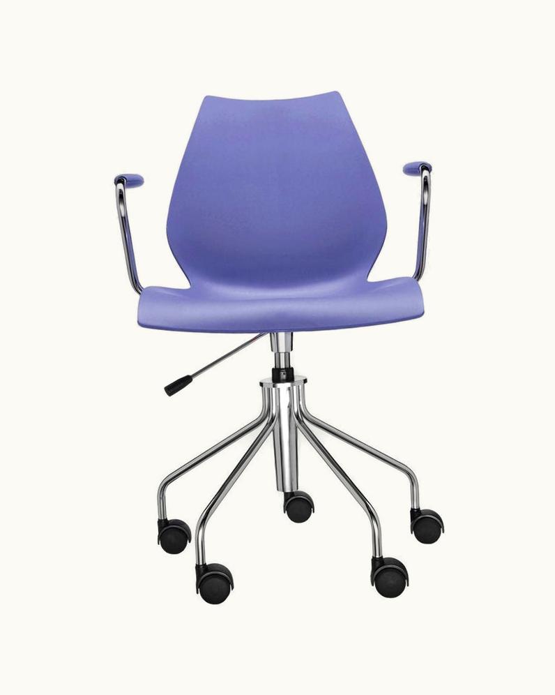 VIco Magistretti VIco Magistretti Kartell Maui Swivel Chair Adjustable In Navy Blue By VIco Magistretti