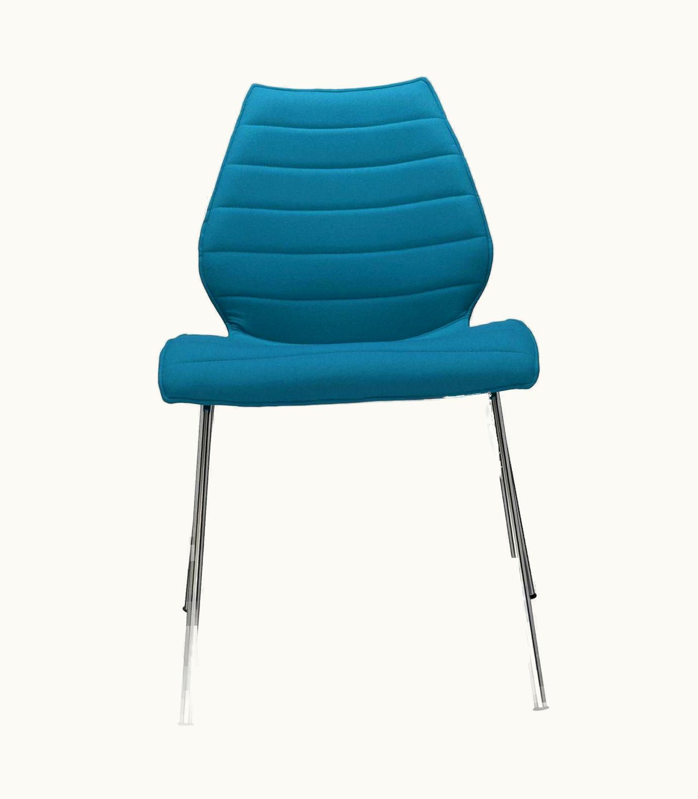 VIco Magistretti VIco Magistretti Set Of 2 Kartell Maui Soft Trevira Chair In Teal By VIco Magistretti