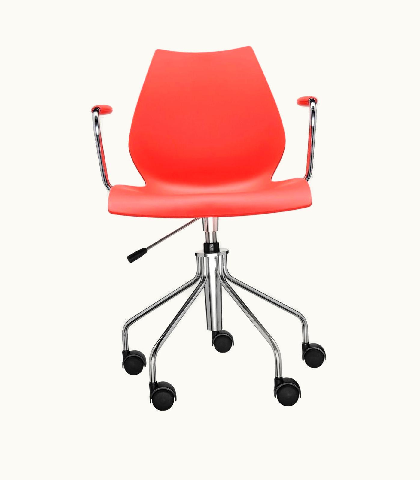 VIco Magistretti VIco Magistretti Kartell Maui Swivel Chair Adjustable In Purple Red By VIco Magistretti