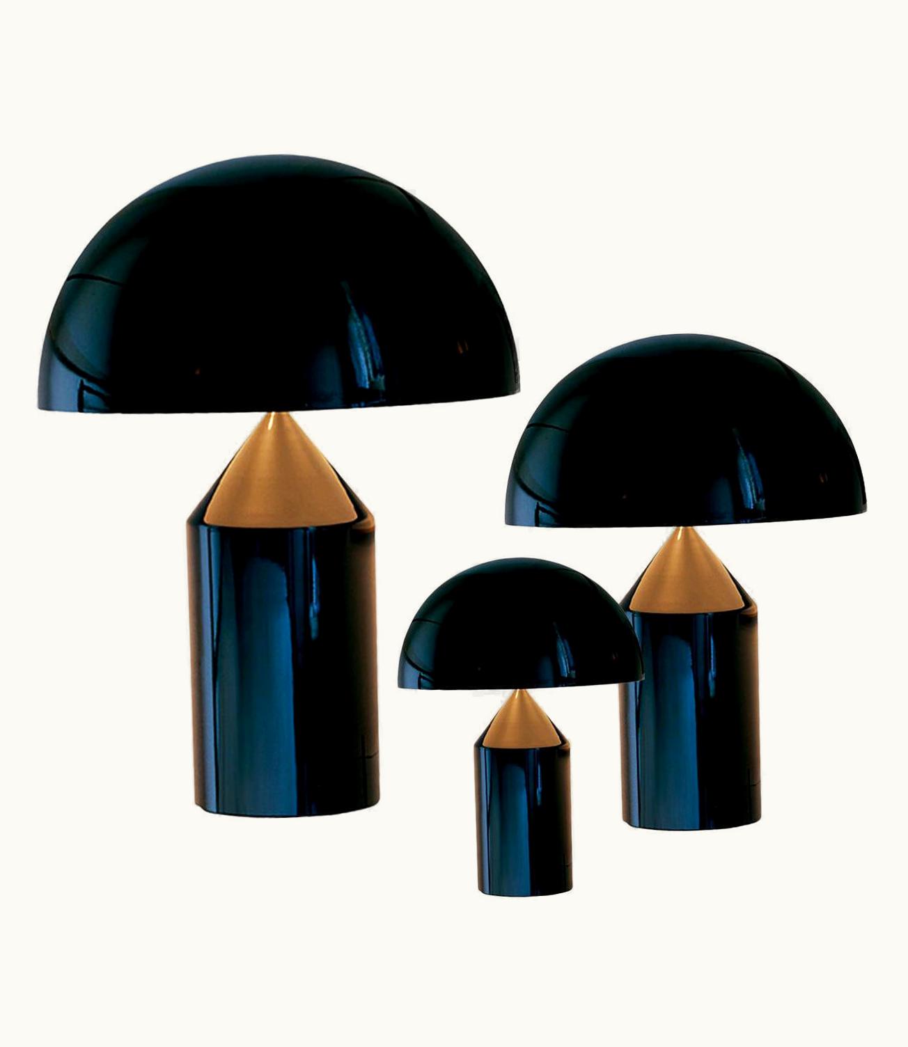 VIco Magistretti VIco Magistretti Set Of 'Atollo' Large, Medium And Small Black Table Lamp Designed By Magistretti