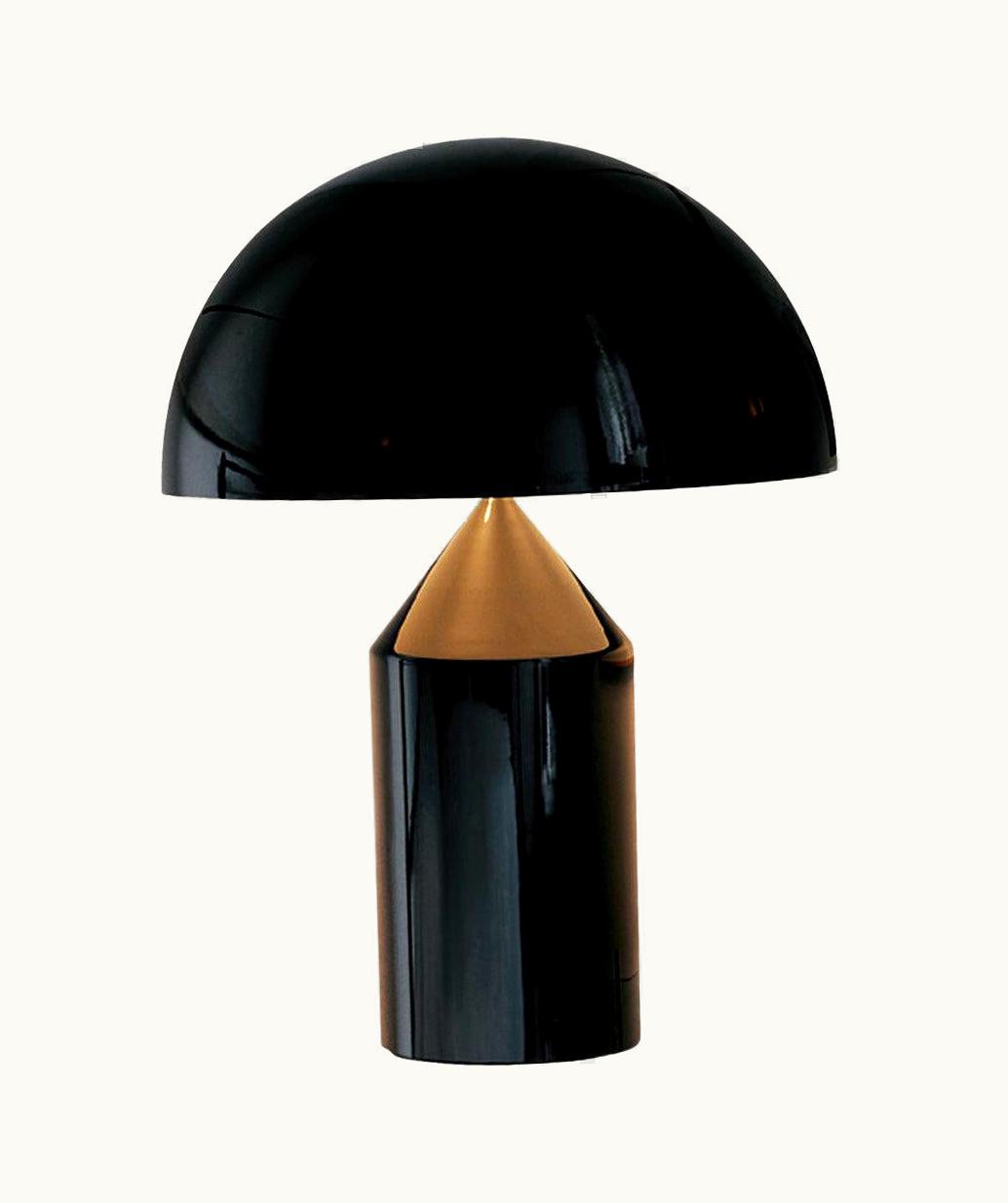 VIco Magistretti VIco Magistretti 'Atollo' Large Metal Black Table Lamp By Oluce UZ0194665
