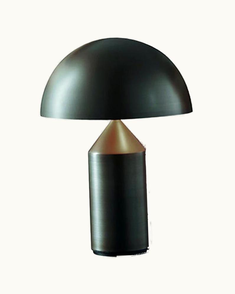 VIco Magistretti VIco Magistretti 'Atollo' Small Metal Satin Bronze Table Lamp By Oluce