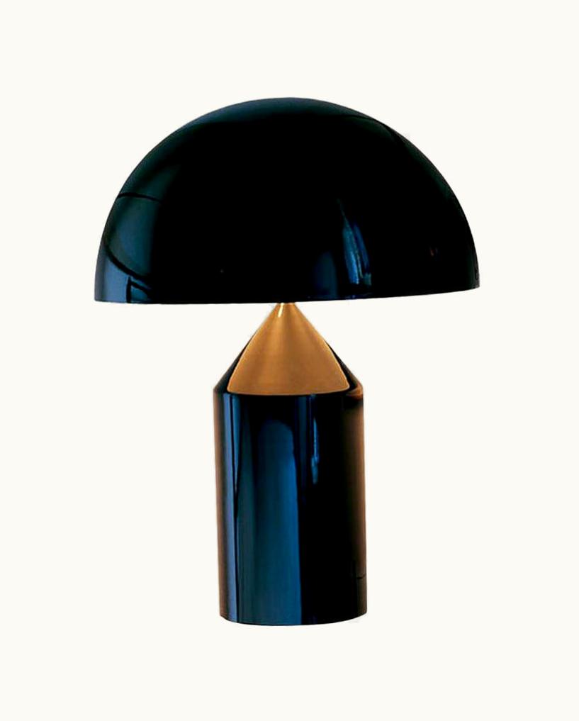 VIco Magistretti VIco Magistretti 'Atollo' Small Black Metal Table Lamp By Oluce