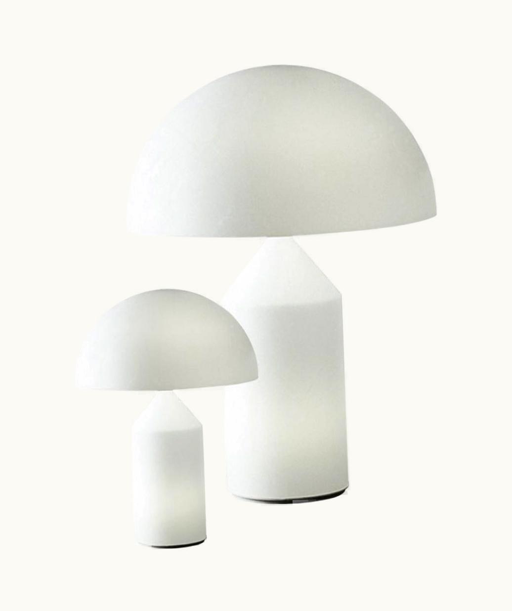 VIco Magistretti VIco Magistretti Set Of 'Atollo' Large And Small Glass Table Lamp Designed By VIco Magistretti