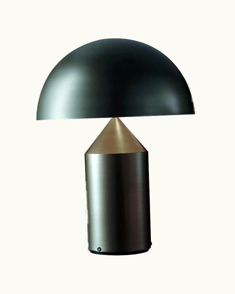 VIco Magistretti VIco Magistretti 'Atollo' Large Metal Satin Bronze Table Lamp By Oluce UZ0194701