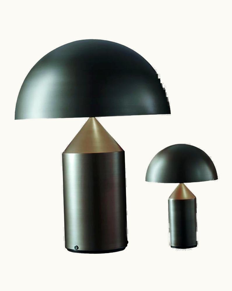 VIco Magistretti VIco Magistretti Set Of 'Atollo' Large And Small Bronze Table Lamp Designed By VIco Magistretti