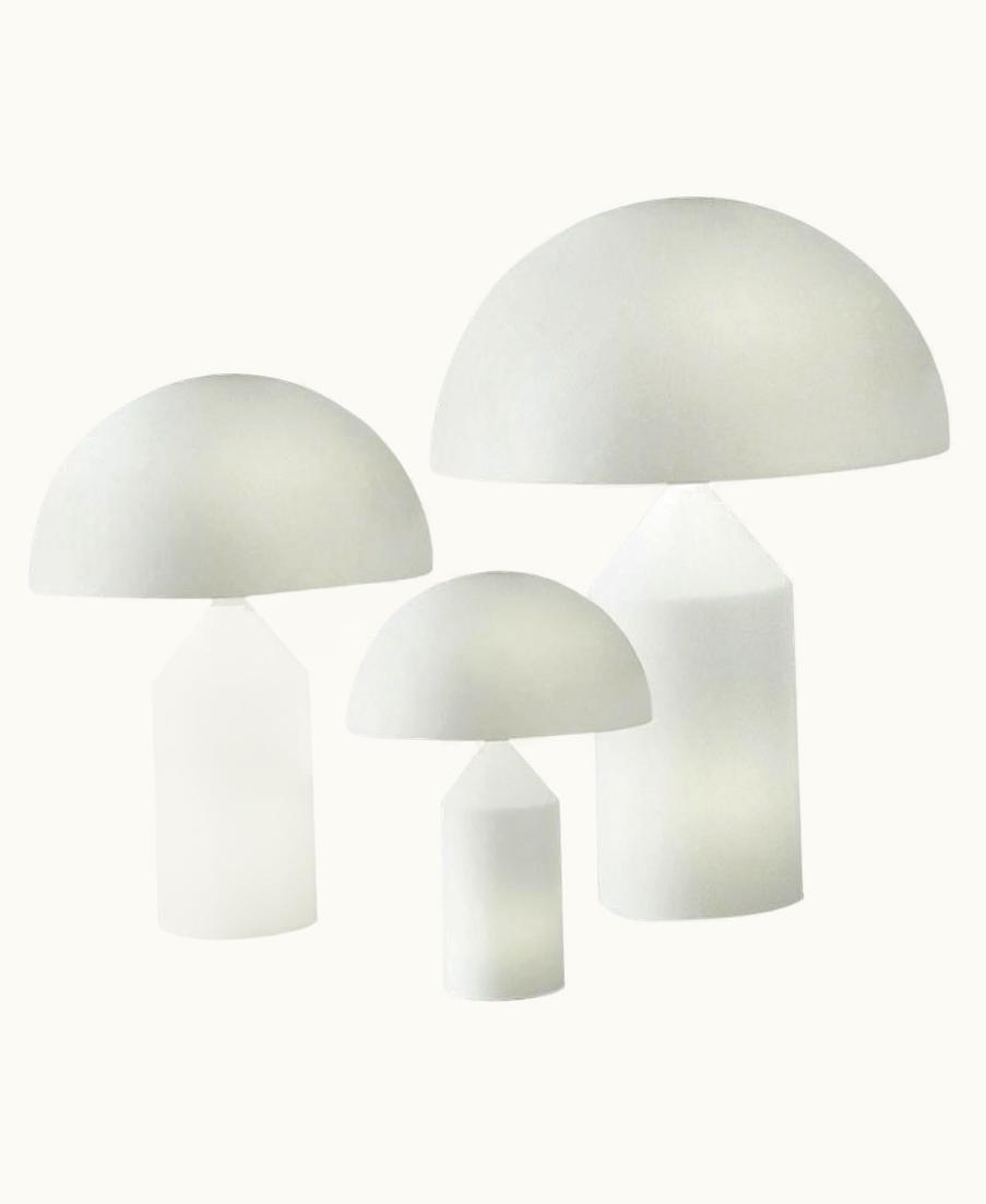 VIco Magistretti VIco Magistretti Set Of 'Atollo' Large, Medium And Small Glass Table Lamp Designed By Magistretti