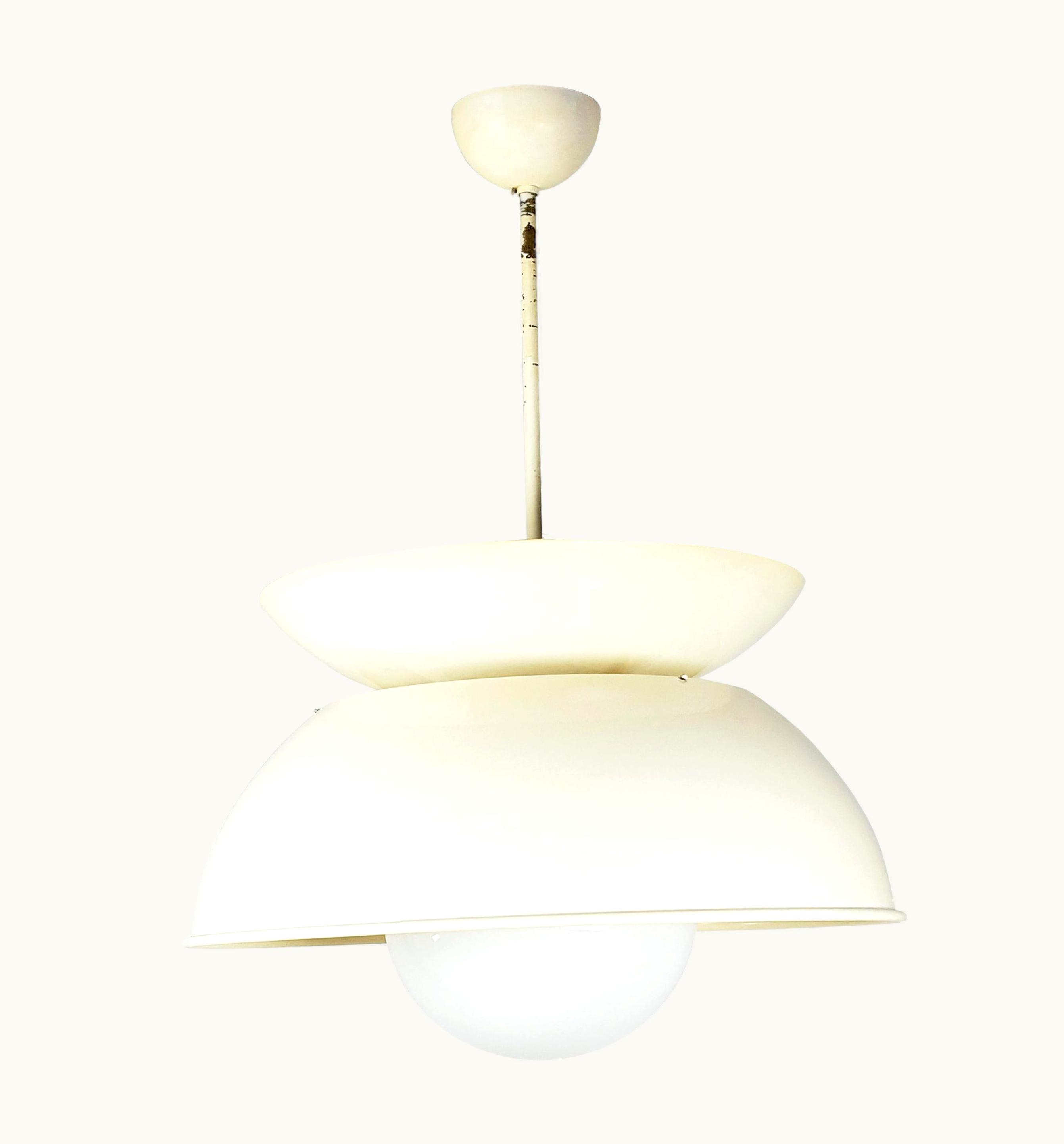 VIco Magistretti VIco Magistretti White/Ivory 1960s Cetra Pendant Lamp By V. Magistretti For Artemide