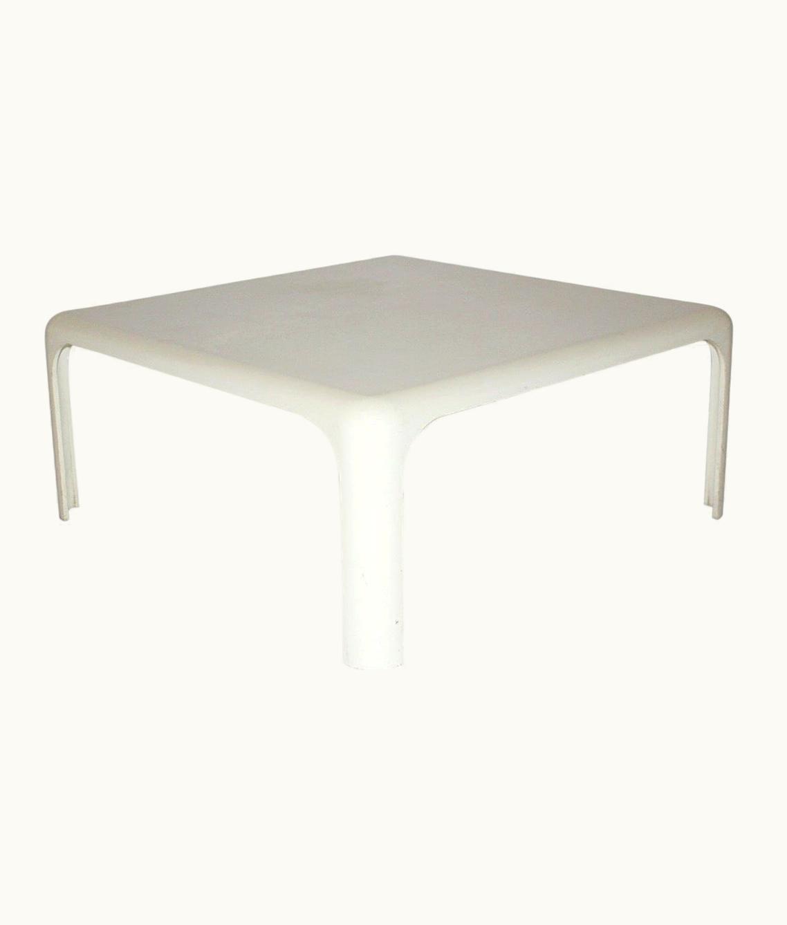 VIco Magistretti VIco Magistretti Space Age Vintage White Sofa Table VIco Magistretti Demetrio 70, Italy, 1960s