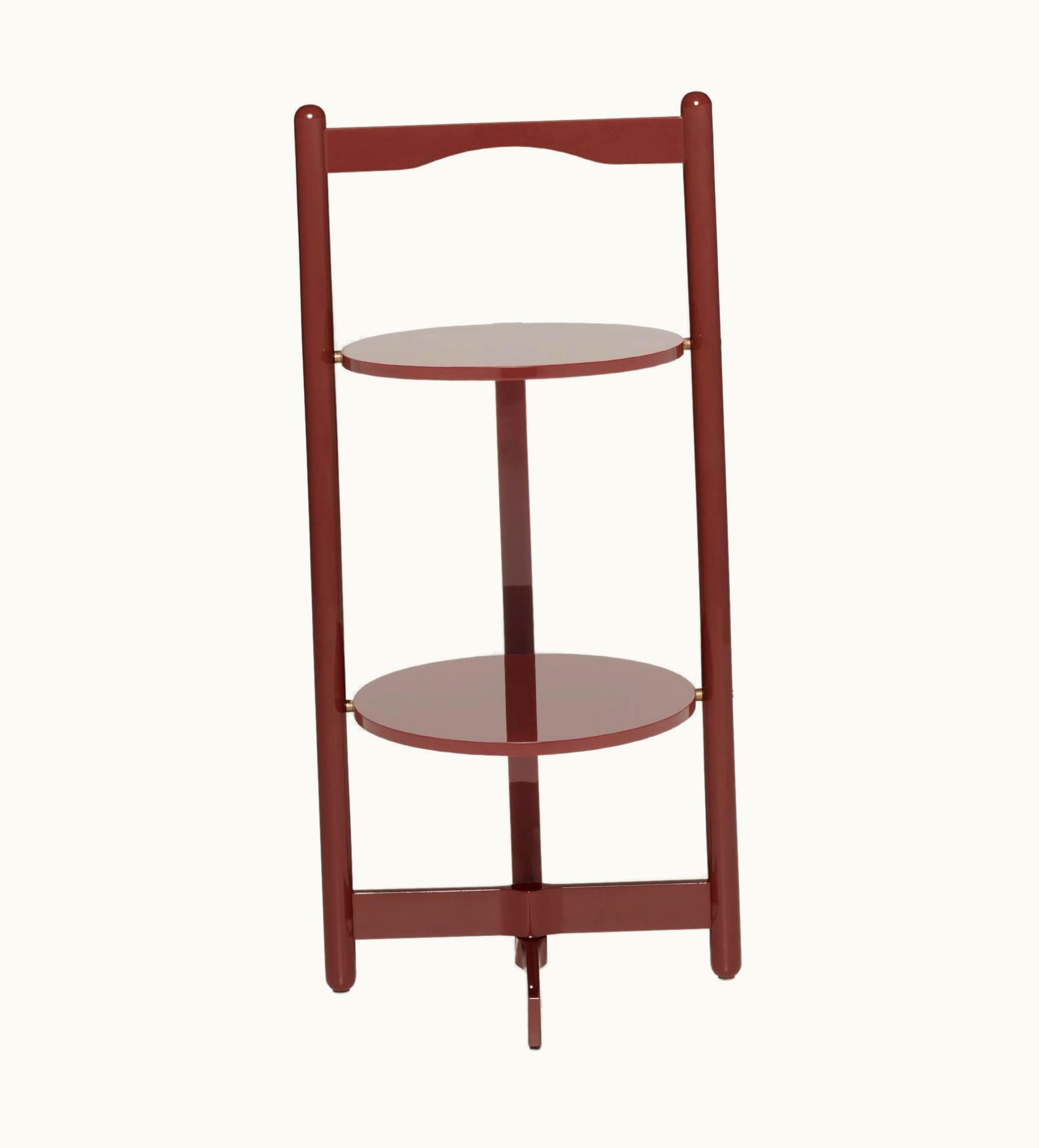 VIco Magistretti VIco Magistretti Acerbis Florian Multilevel Table In Glossy Lacquered Brick Red Frame