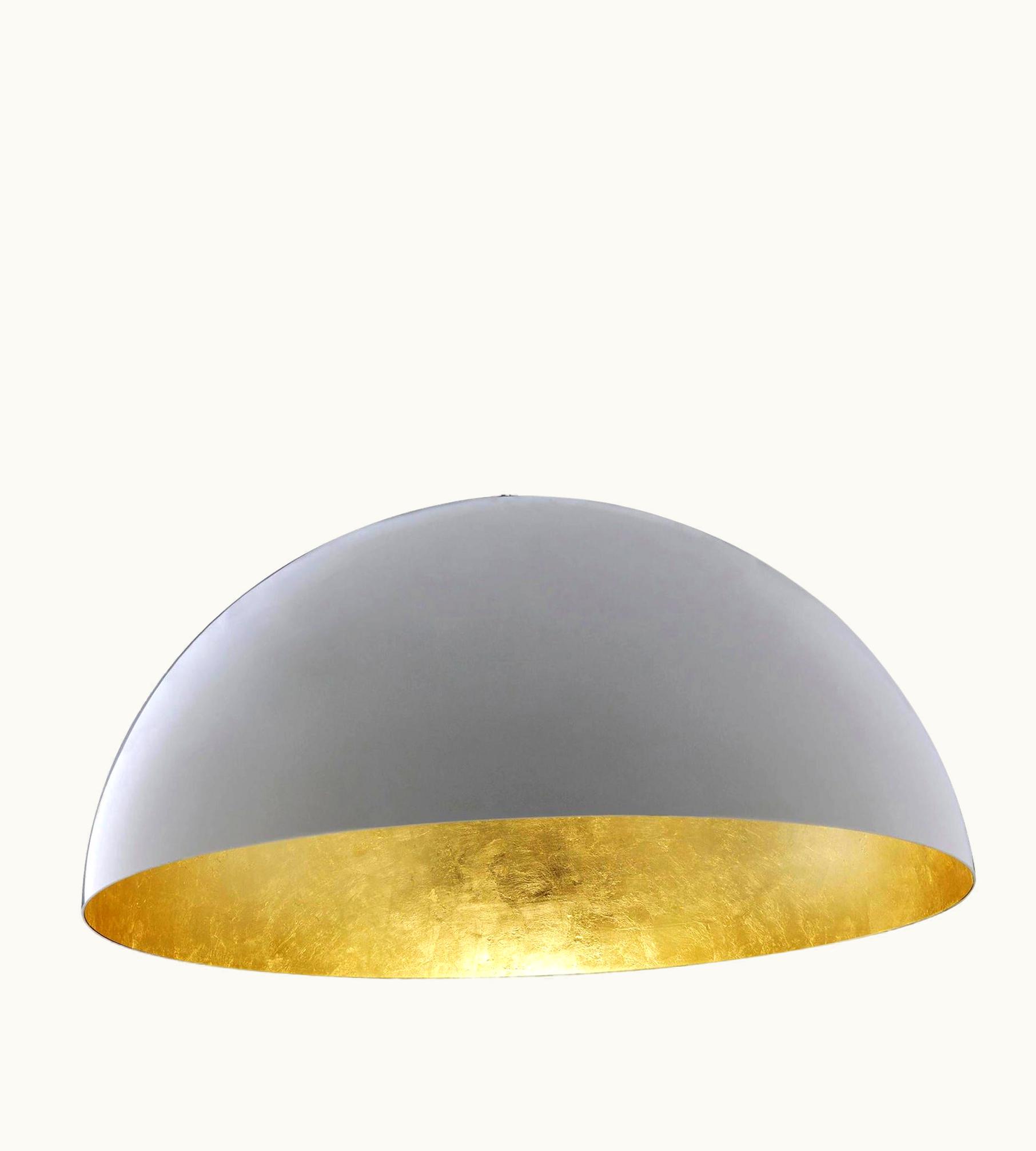 VIco Magistretti VIco Magistretti Suspension Lamp 'Sonora' White Outside And Gold Inside By Oluce