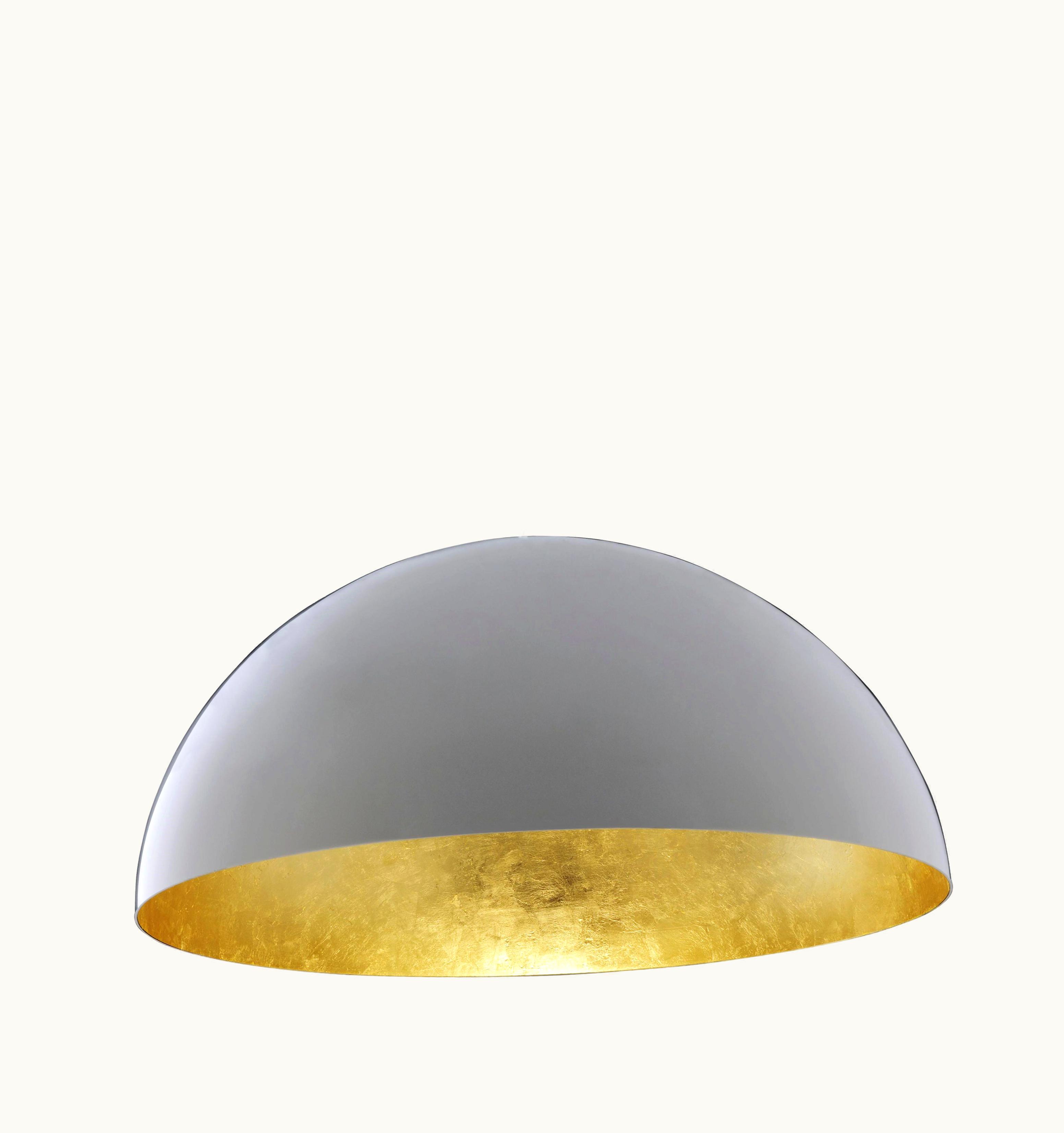 VIco Magistretti VIco Magistretti Sonora Suspension Lamp In White Gold By VIco Magistretti For Oluce