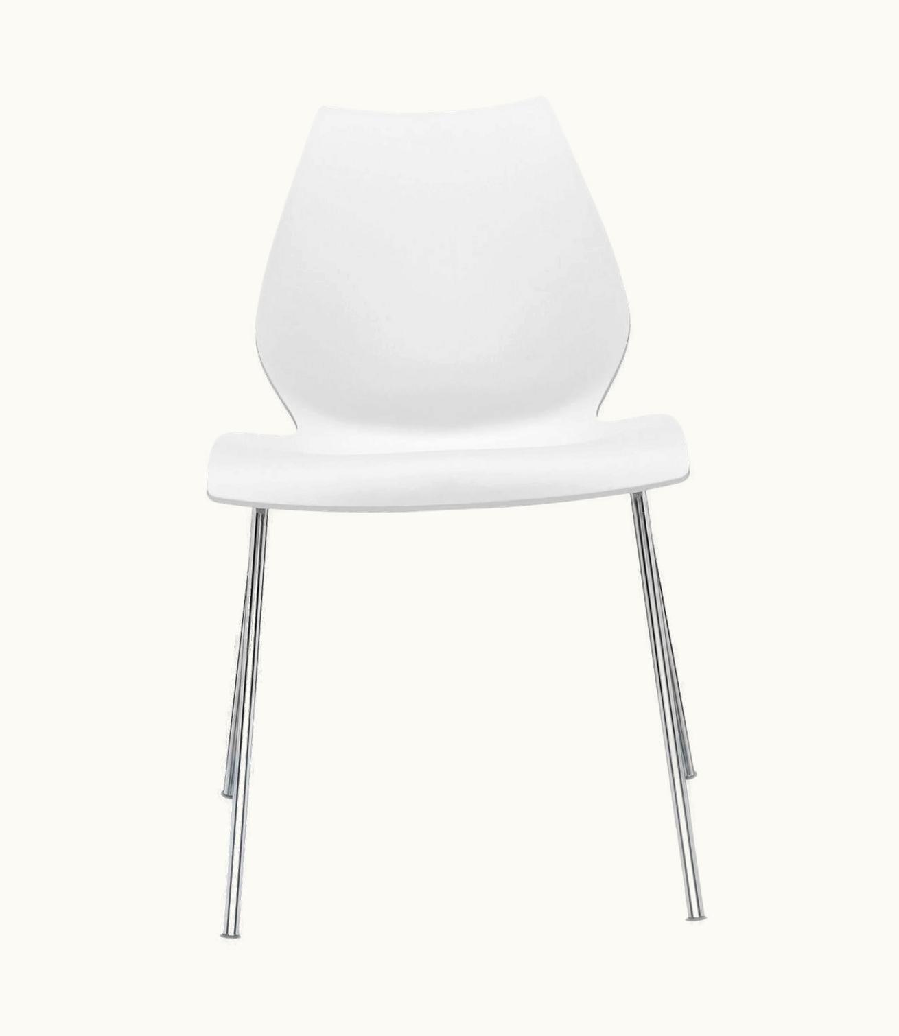 VIco Magistretti VIco Magistretti Set Of 2 Kartell Maui Dining Chairs In Zinc White By VIco Magistretti
