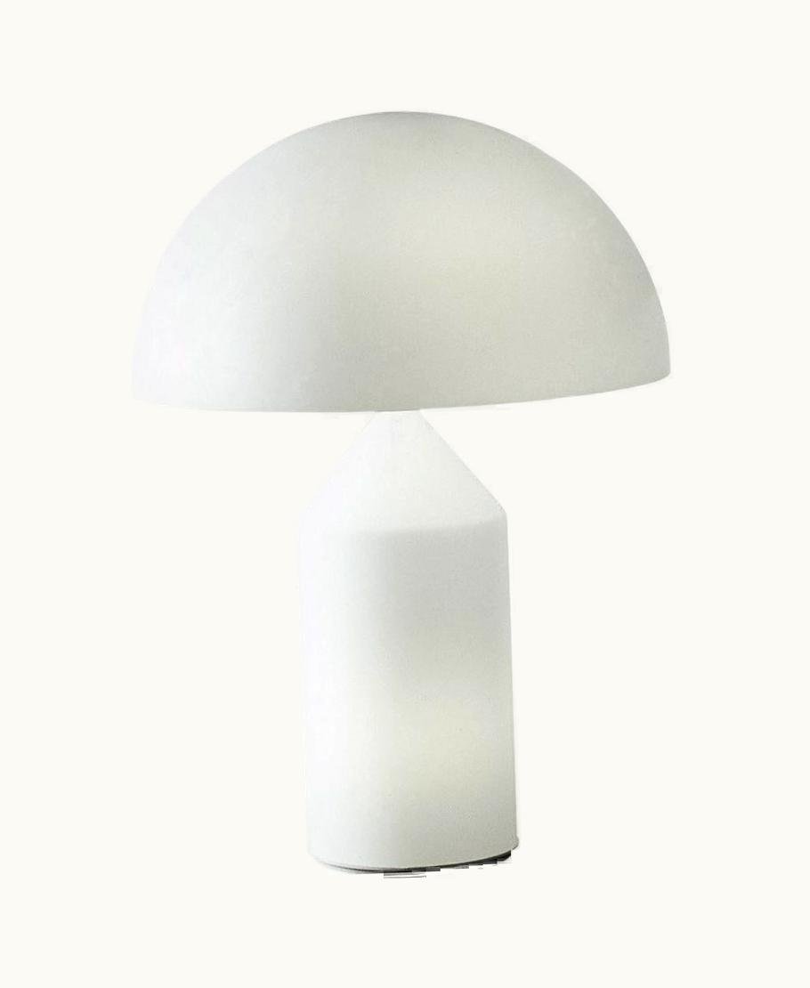 VIco Magistretti VIco Magistretti 'Atollo' Large White Glass Table Lamp By Oluce