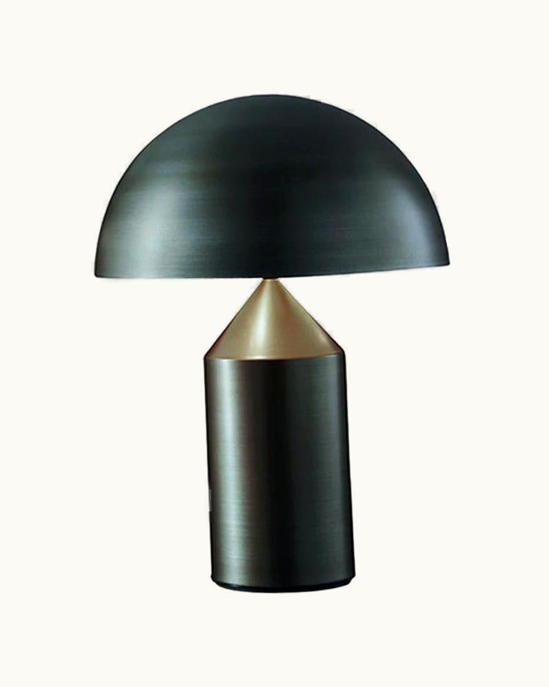 VIco Magistretti VIco Magistretti 'Atollo' Medium Metal Satin Bronze Table Lamp By Oluce