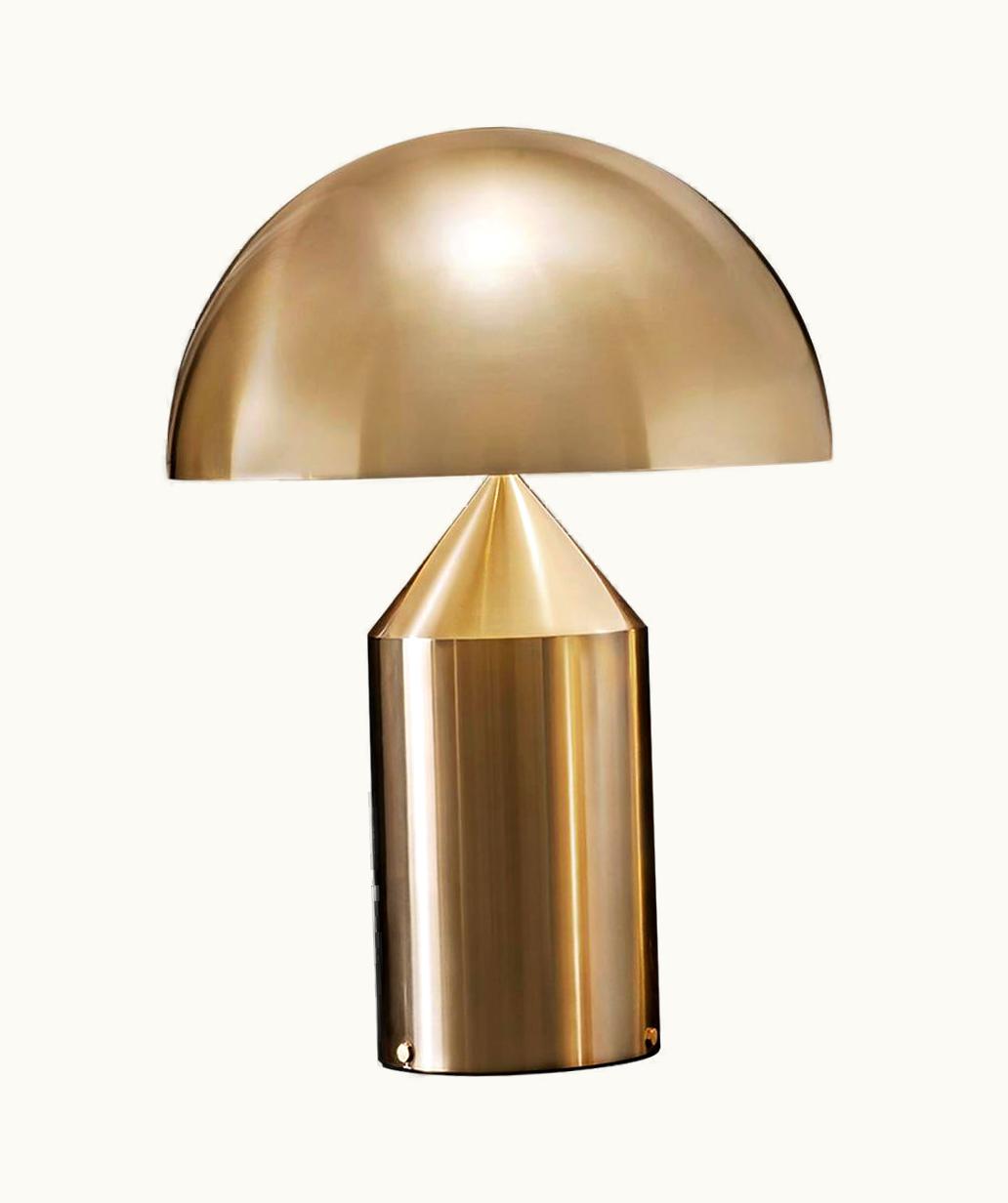 VIco Magistretti VIco Magistretti 'Atollo' Large Metal Satin Gold Table Lamp By Oluce