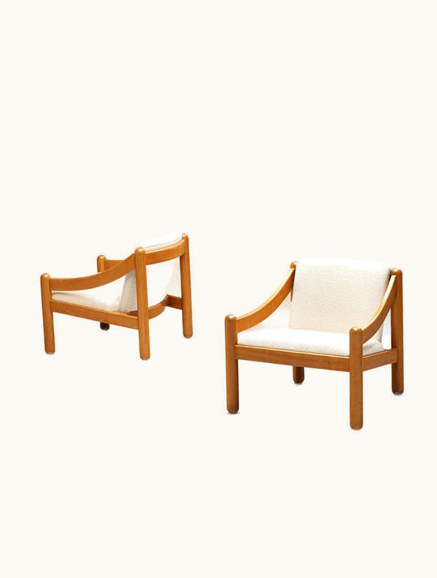 VIco Magistretti VIco Magistretti For Cassina Pair Of 'Carimate' Lounge Chairs