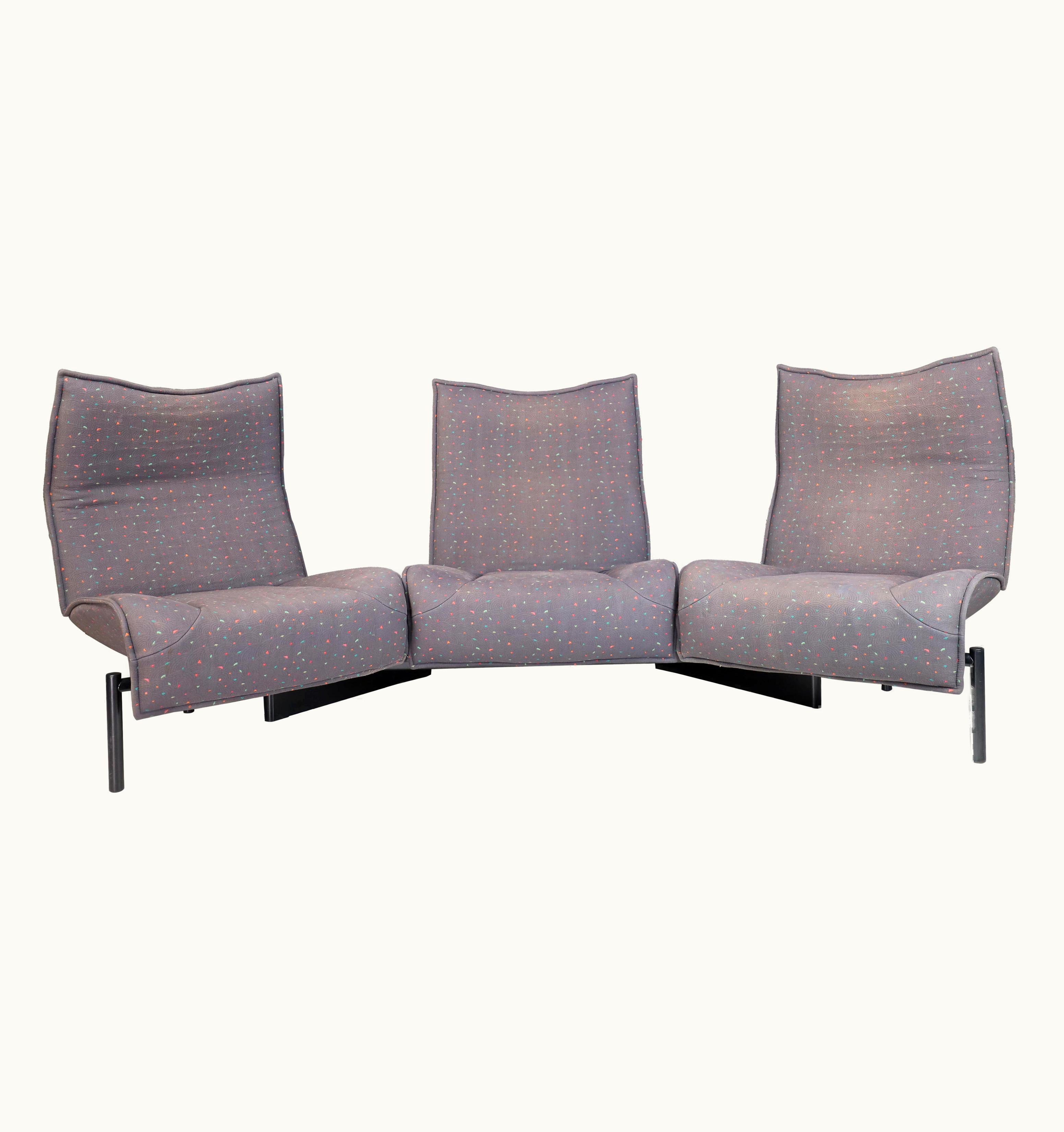 VIco Magistretti VIco Magistretti 'Veranda' 3-Seater Fabric Sofa By VIco Magistretti For Cassina, Italy, 1980s