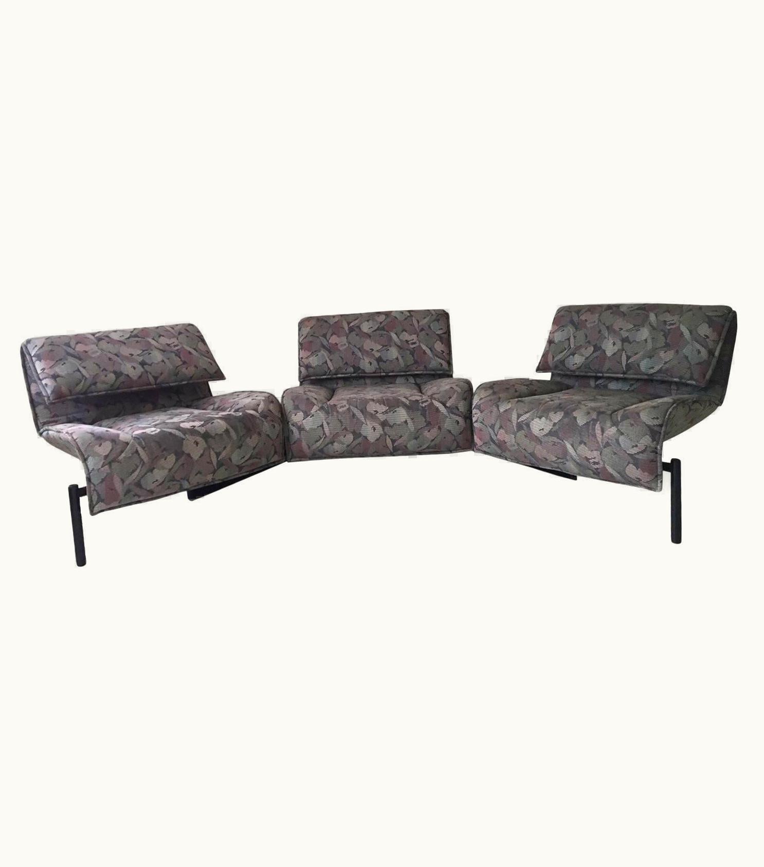 VIco Magistretti VIco Magistretti, Pastel Colored Sofa Model Veranda For Cassina, 1980s