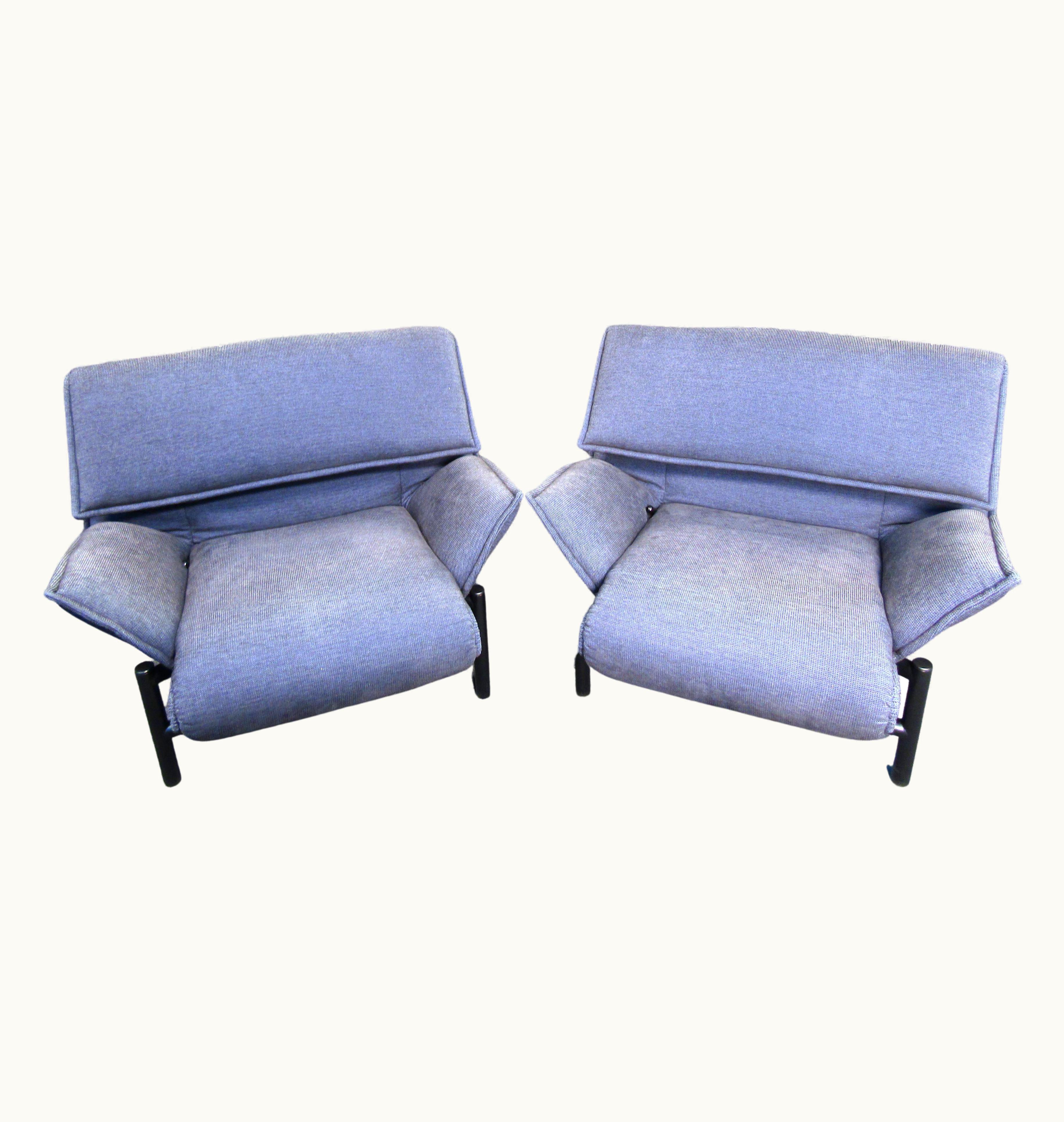 VIco Magistretti VIco Magistretti For Cassina Italian Modern 'Veranda' Lounge Chairs