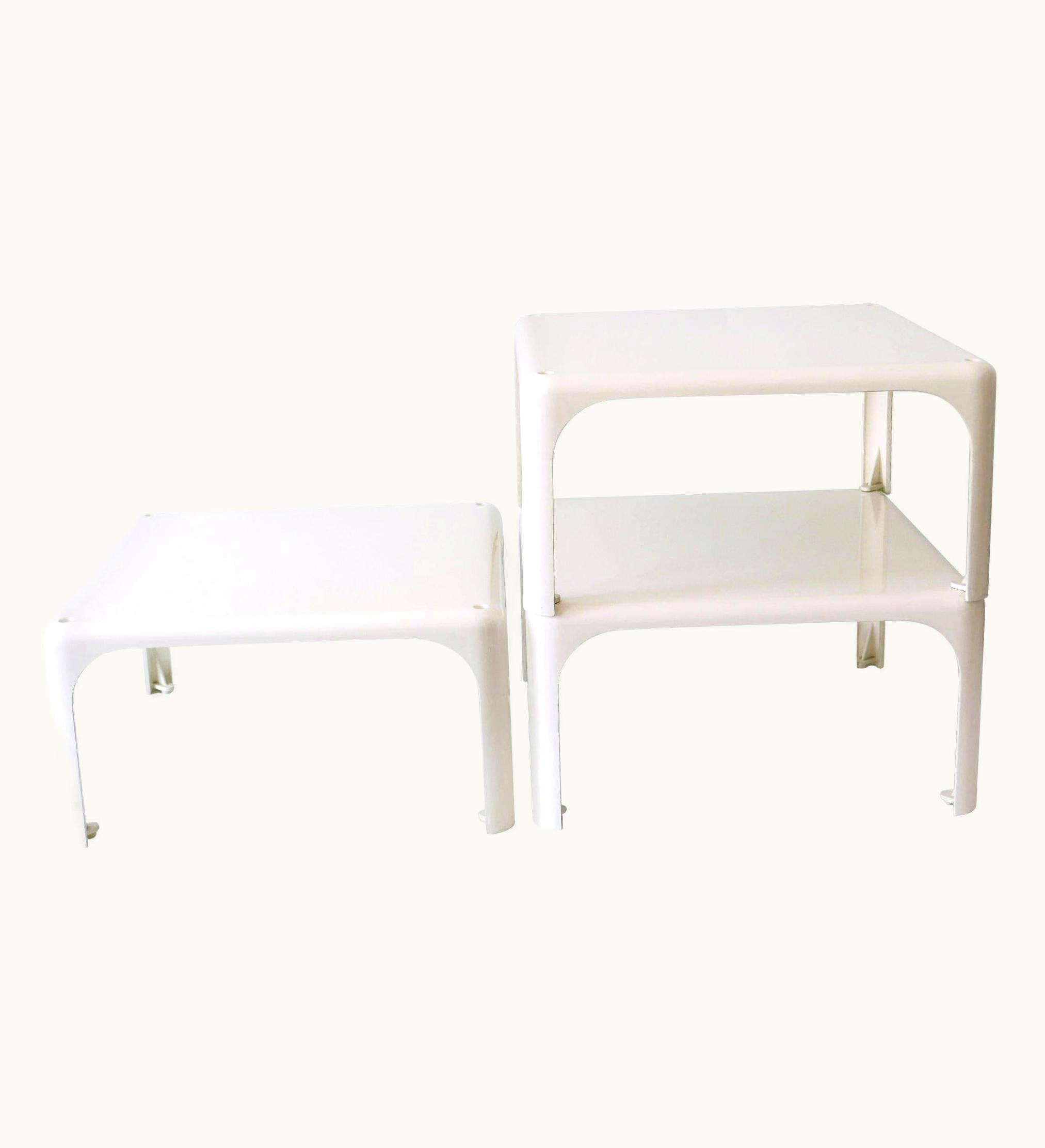 VIco Magistretti VIco Magistretti Set Of Three Stackable Side Tables Demetrio 45 By VIco Magistretti For Artemide