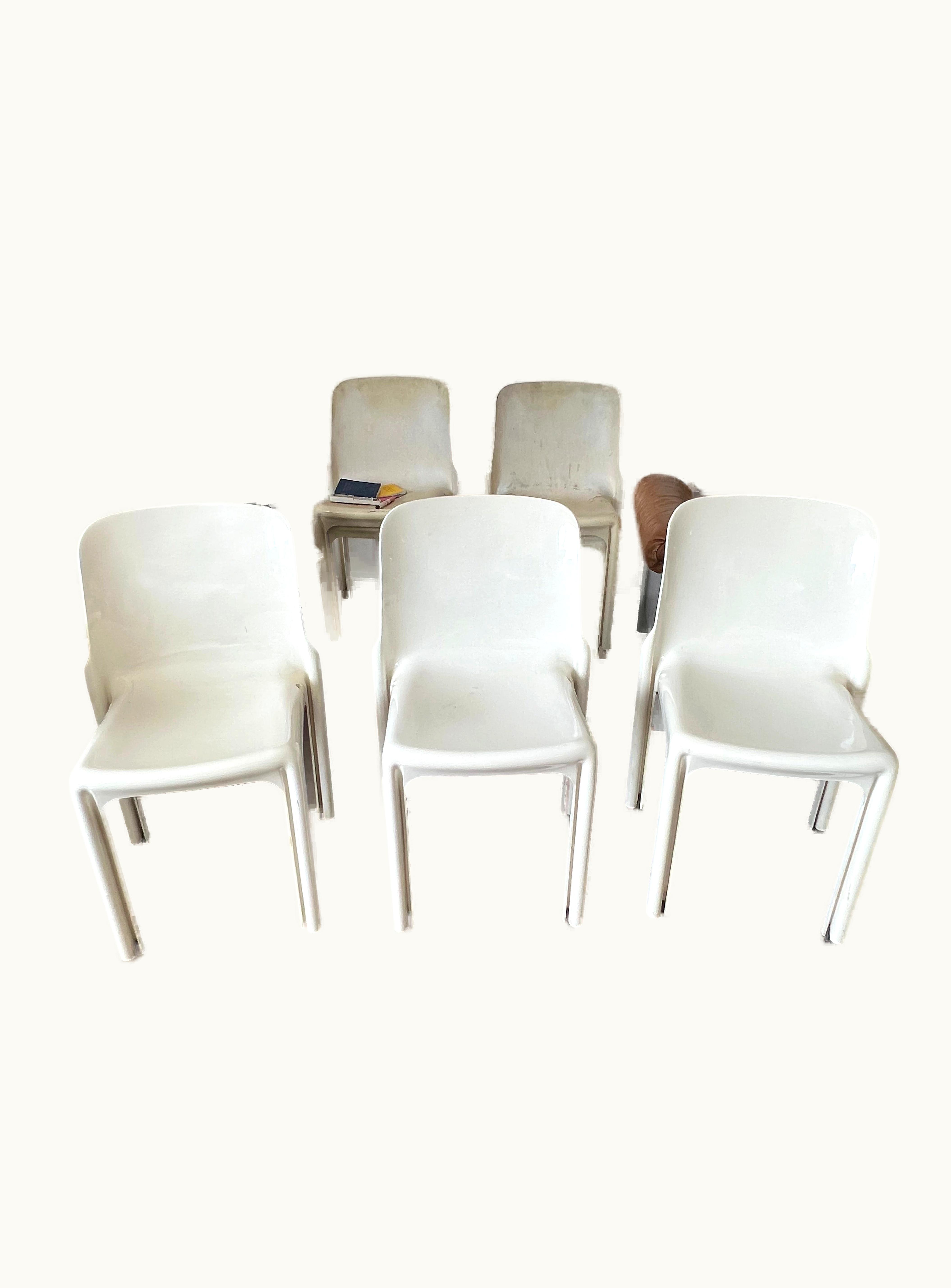 VIco Magistretti VIco Magistretti Mid Century Modern VIco Magistretti For Artemide Acrylic Selene Chairs, 1969