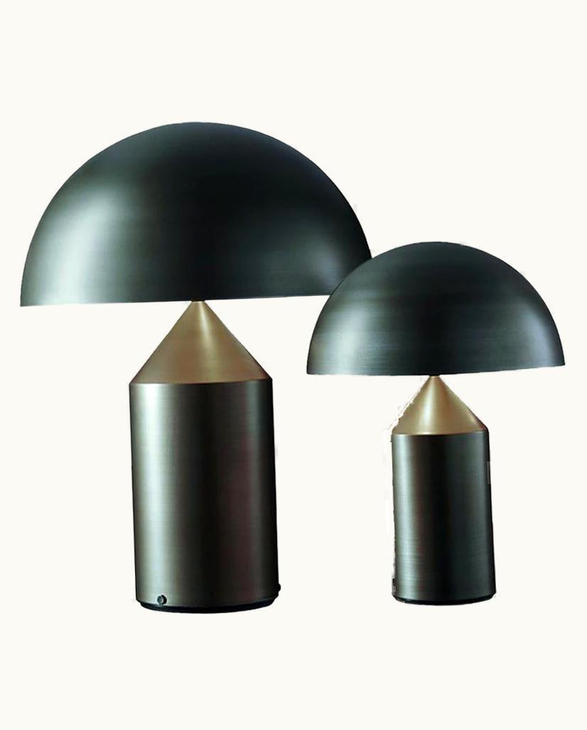 VIco Magistretti VIco Magistretti Set Of 'Atollo' Large And Medium Bronze Table Lamp Designed By VIco Magistretti