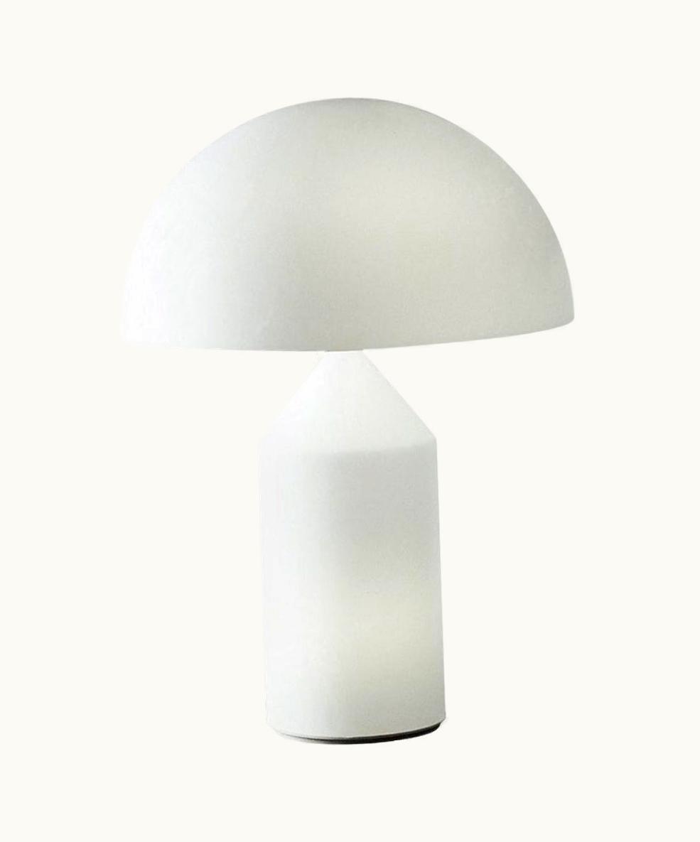 VIco Magistretti VIco Magistretti 'Atollo' Medium White Glass Table Lamp By Oluce
