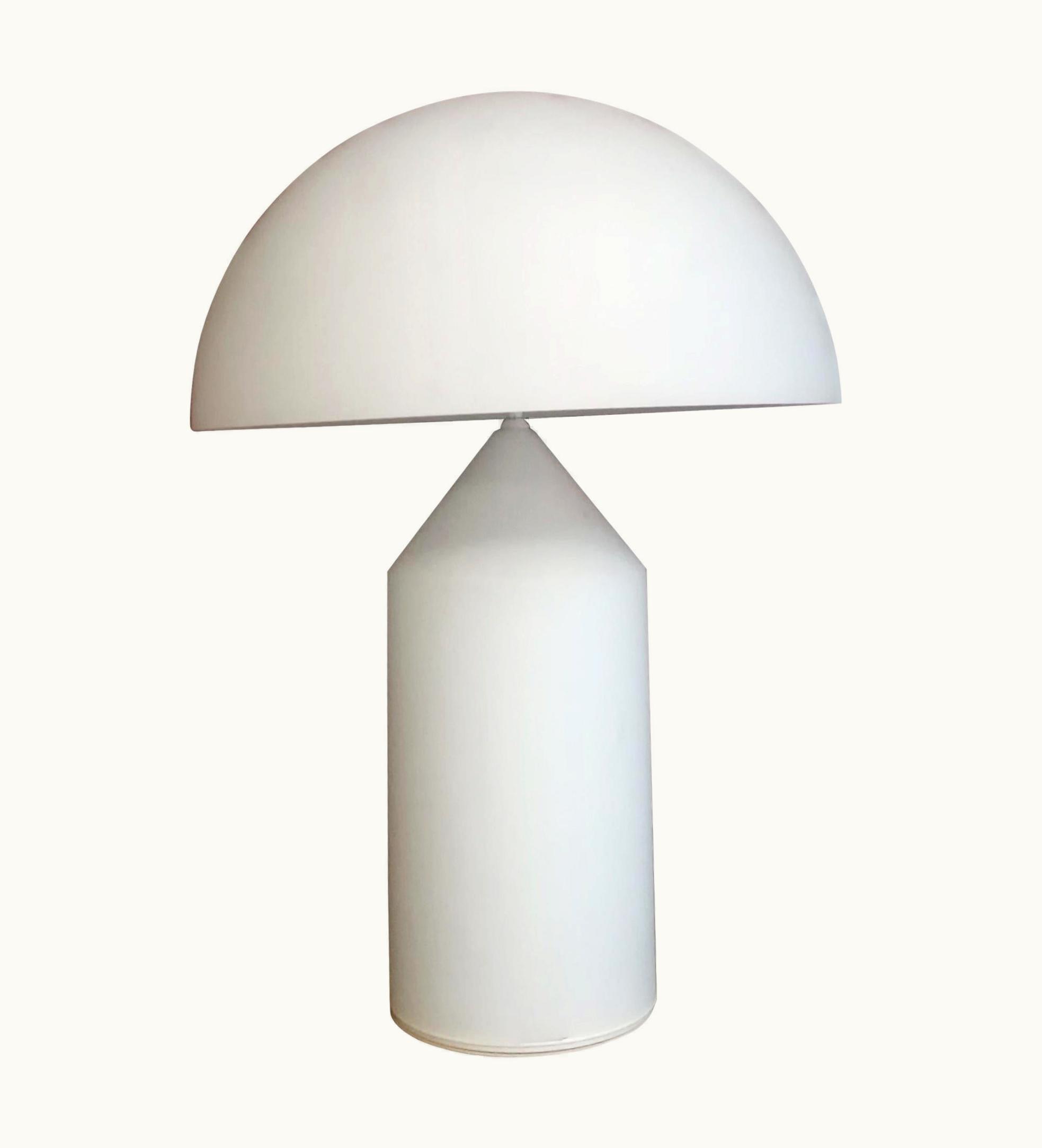 VIco Magistretti VIco Magistretti Italian Adjustable White Glass Atollo Lamp By Magistretti For Oluce, 1977