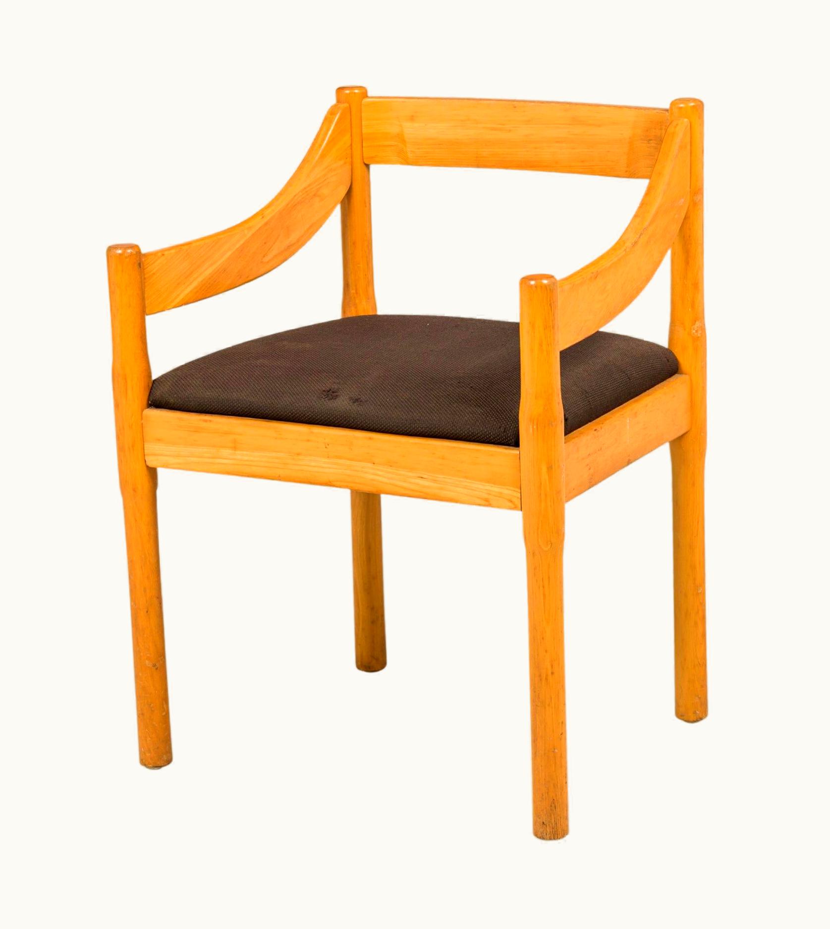 Cassina;VIco Magistretti Cassina;VIco Magistretti For Cassina Italian 'Carimate' Wooden Dining Armchair