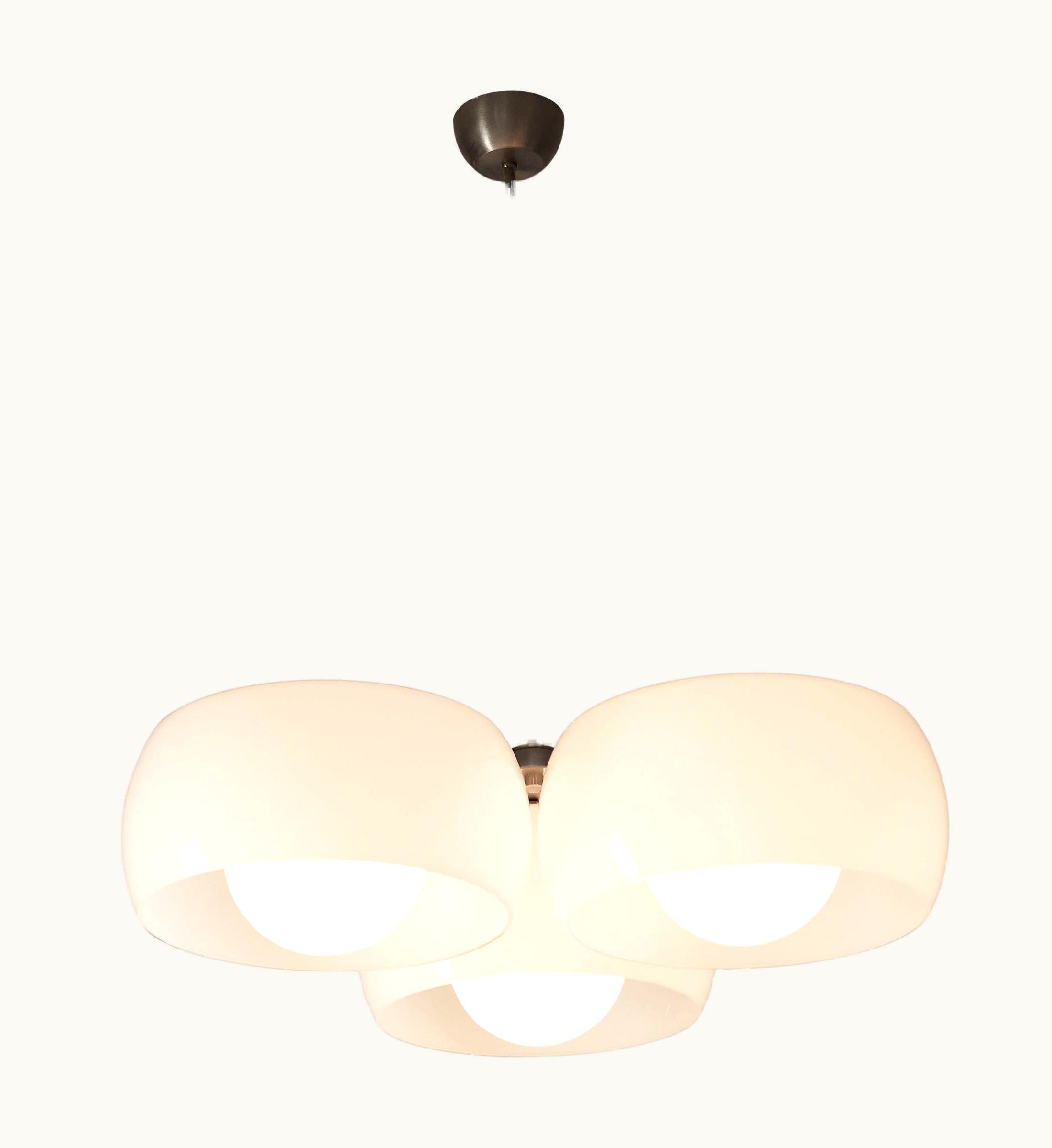 VIco Magistretti VIco Magistretti 'Triclinio' Chandelier For Artemide In Opaline Glass