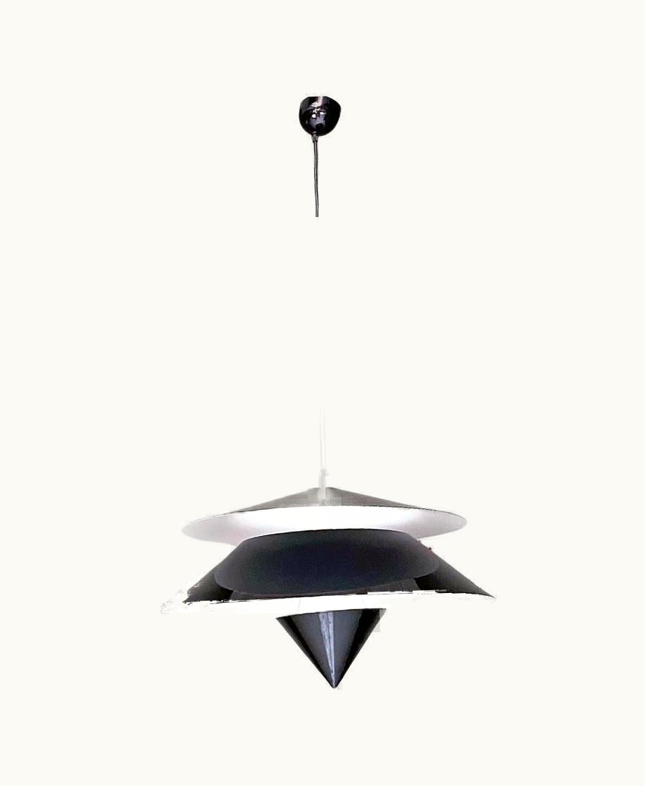 VIco Magistretti VIco Magistretti Italian Modern Metal Akaari Chandelier By VIco Magistretti For Oluce, 1985