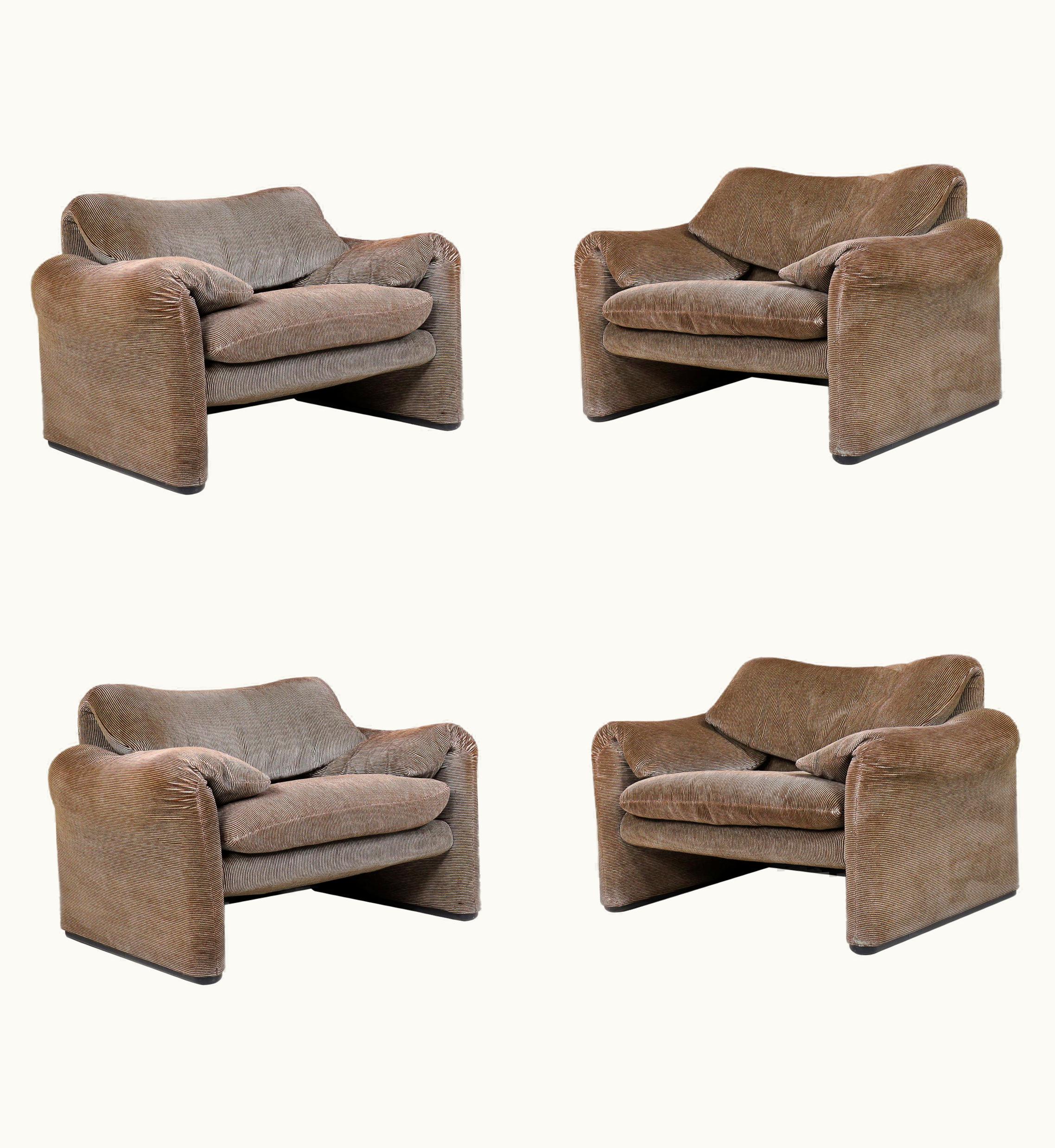 VIco Magistretti VIco Magistretti Maralunga Lounge Chairs By VIco Magistretti For Cassina, 1970s