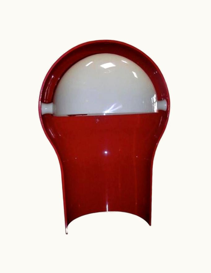 VIco Magistretti VIco Magistretti Red Telegono Lamp For Artemide By VIco Magistretti
