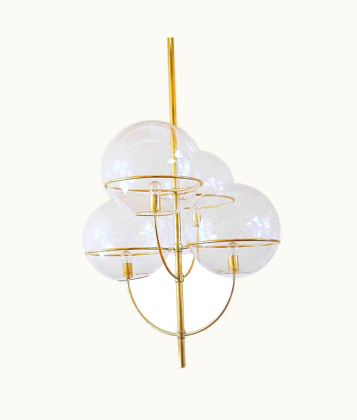 VIco Magistretti VIco Magistretti Huge Lyndon Brass Ceiling Light By VIco Magistretti For O-Luce, 1977