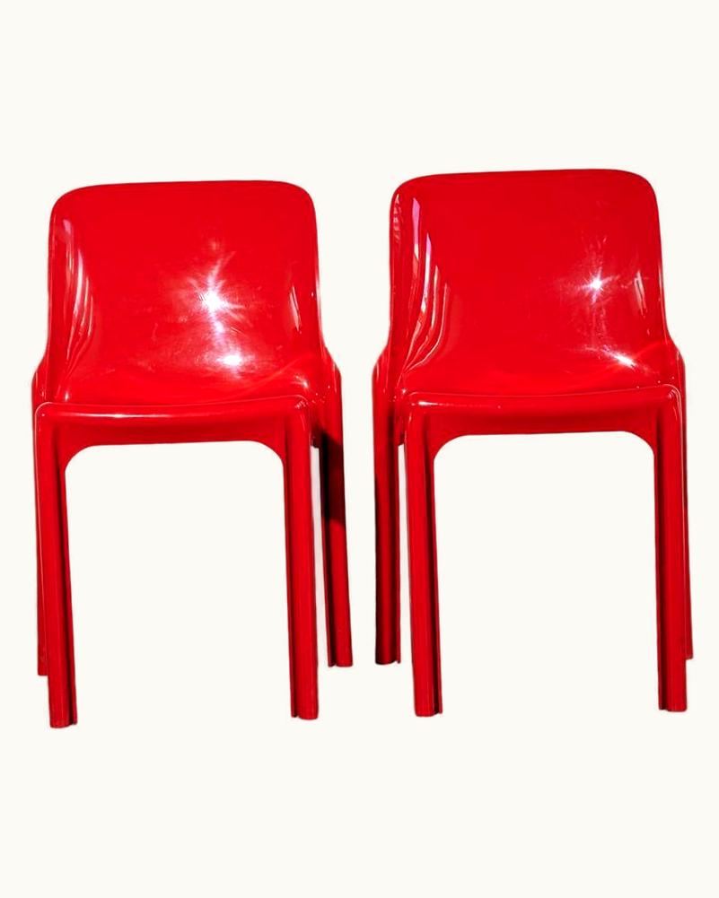 VIco Magistretti Pair Of 'Selene' Chairs In Plastic By VIco Magistretti, 1968